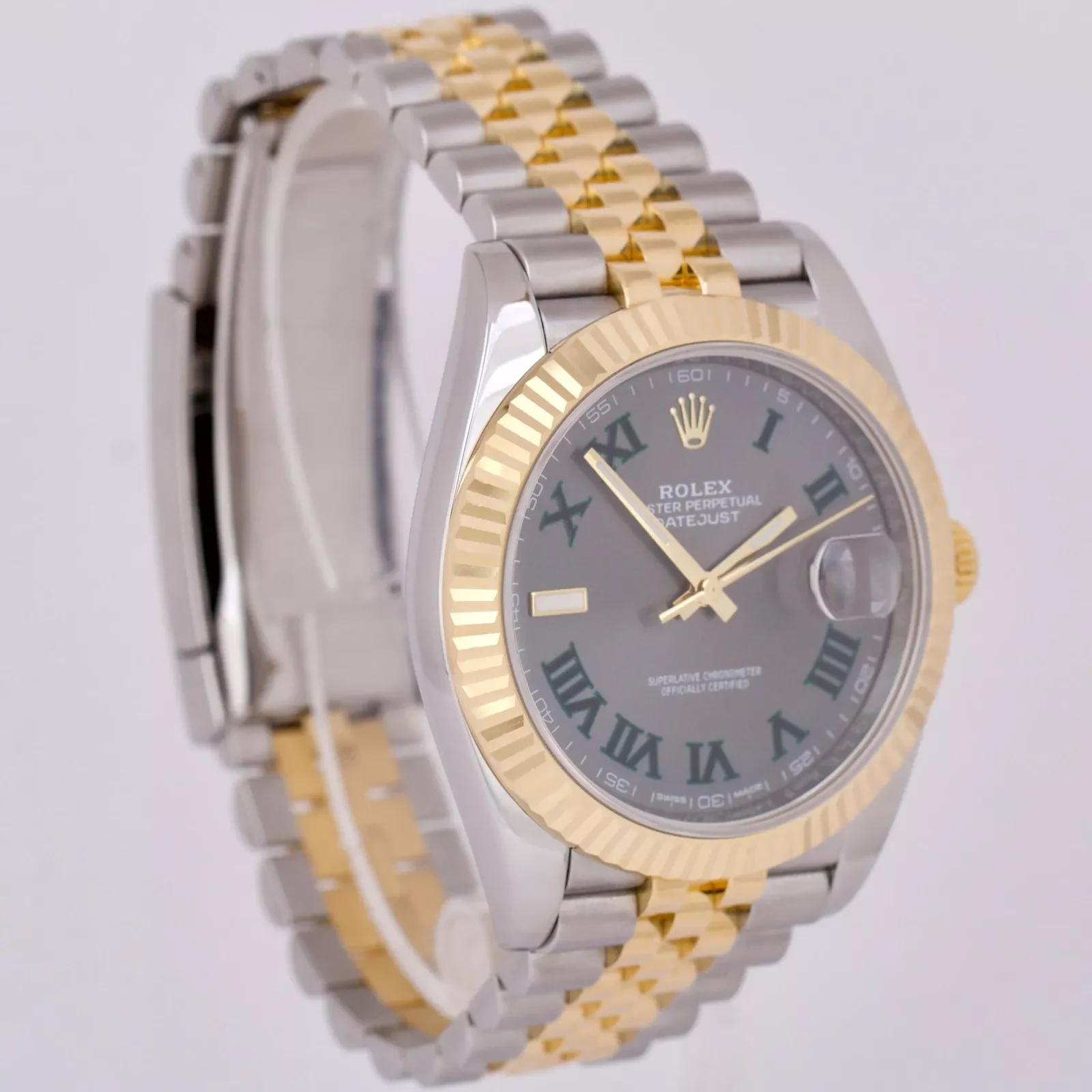 Superclone Rolex Datejust 41mm Rhodium Dial 126333 Wimbledon Flutted / Jubilee