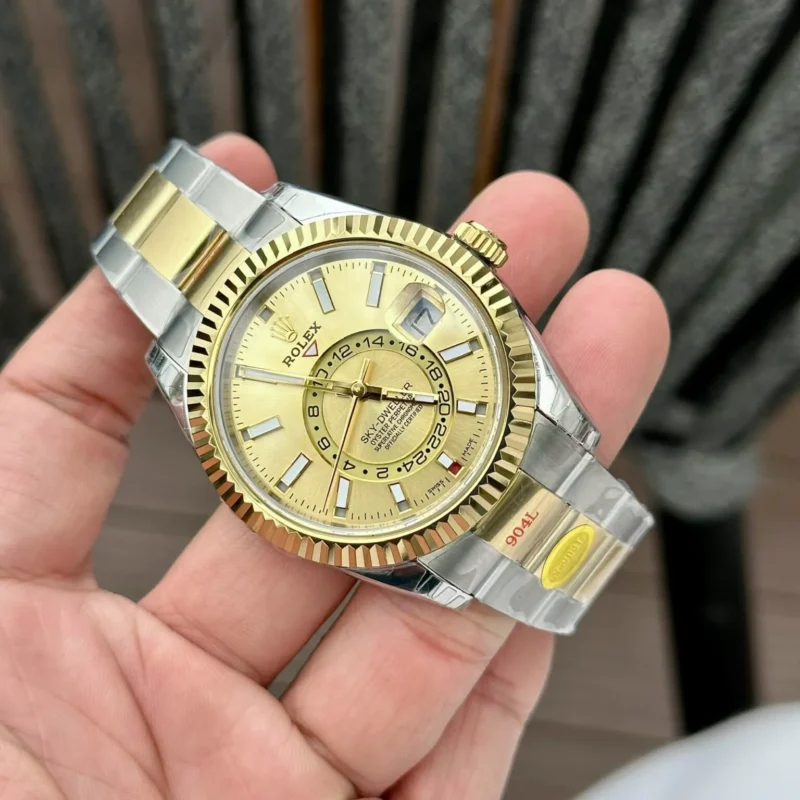 Superclone Rolex Sky-Dweller 42 mm Champagne Dial 336933
