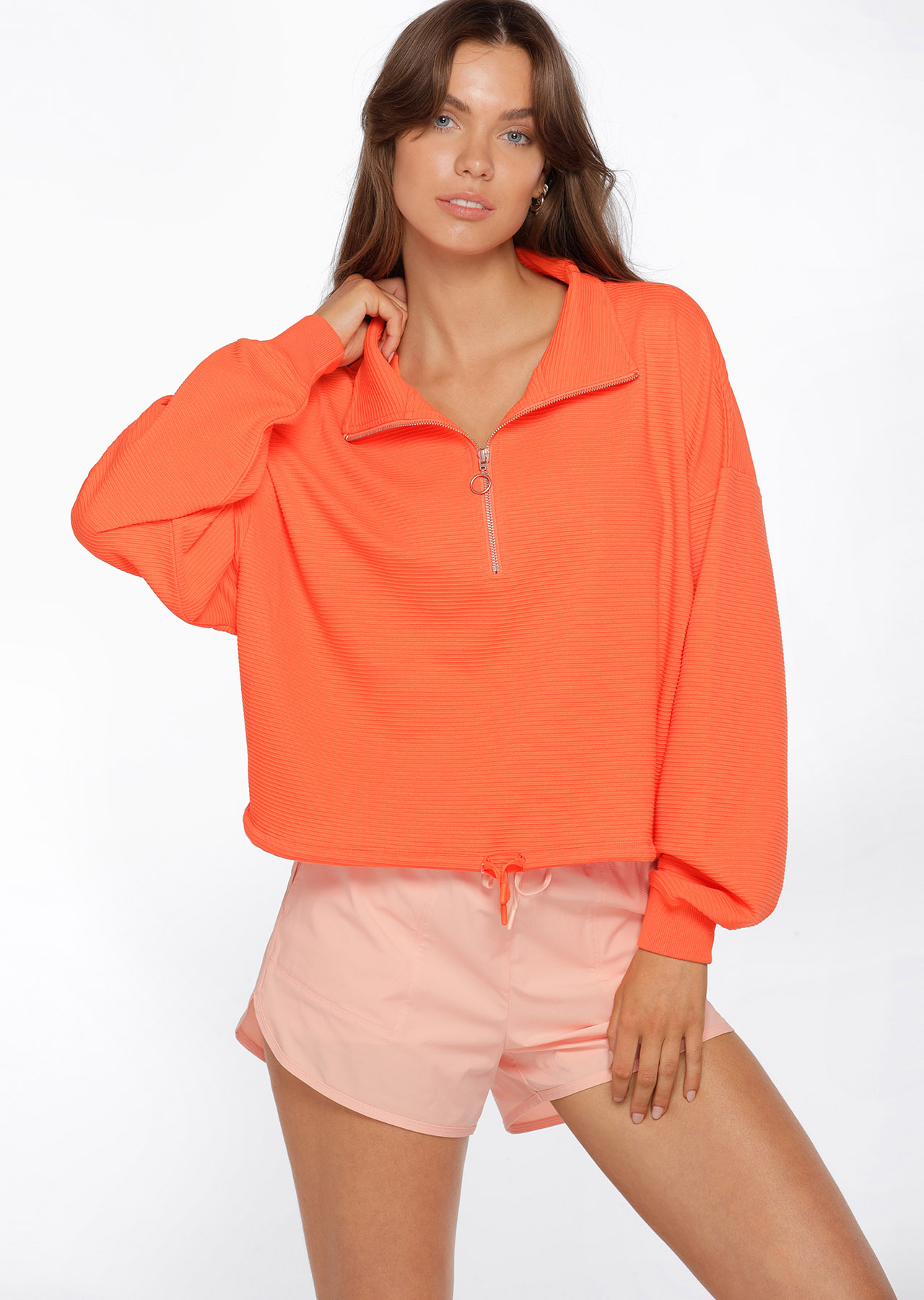 Lorna Jane Rib Quarter Zip Sweat