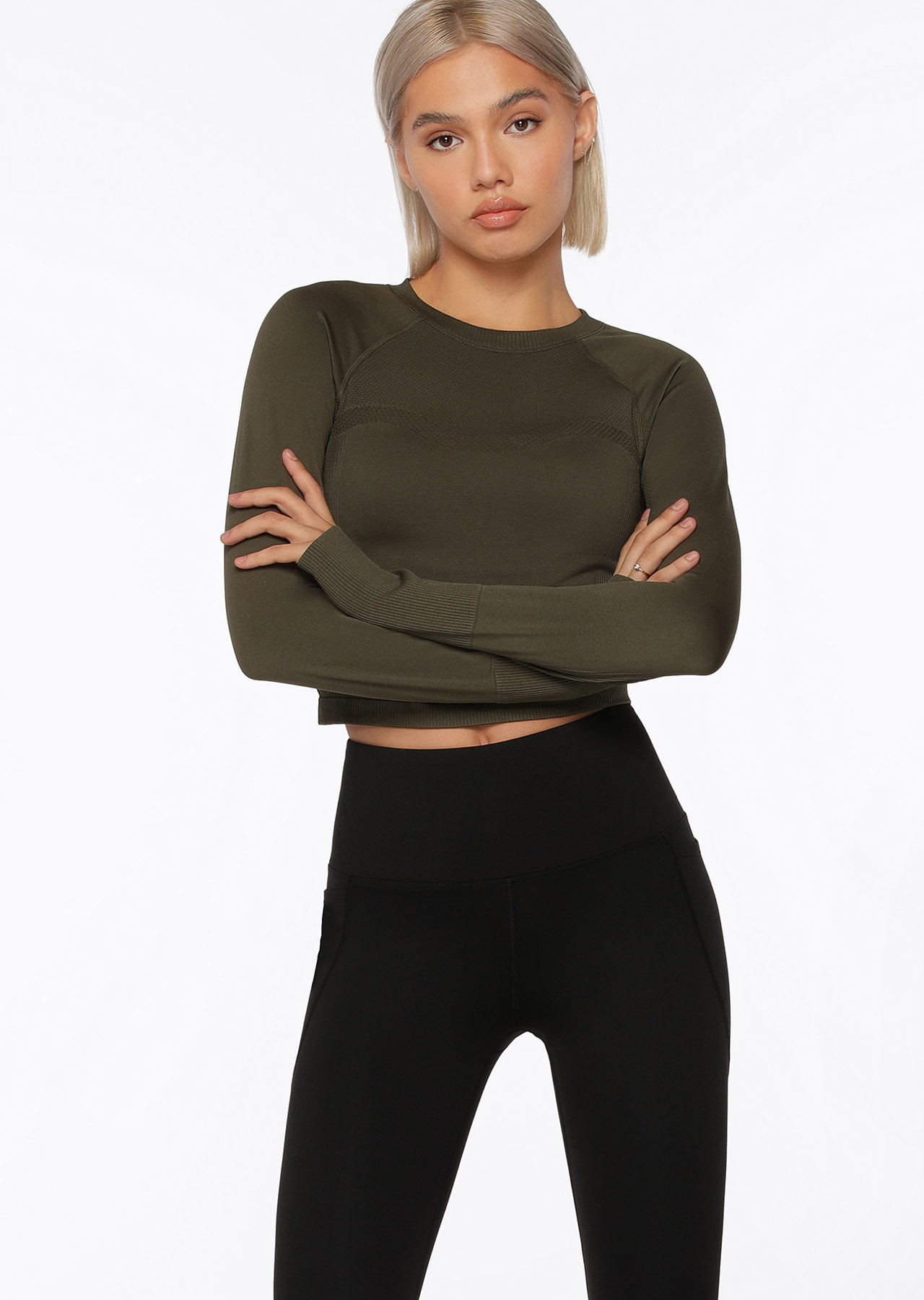Lorna Jane Dynamic Seamless Cropped Long Sleeve Top