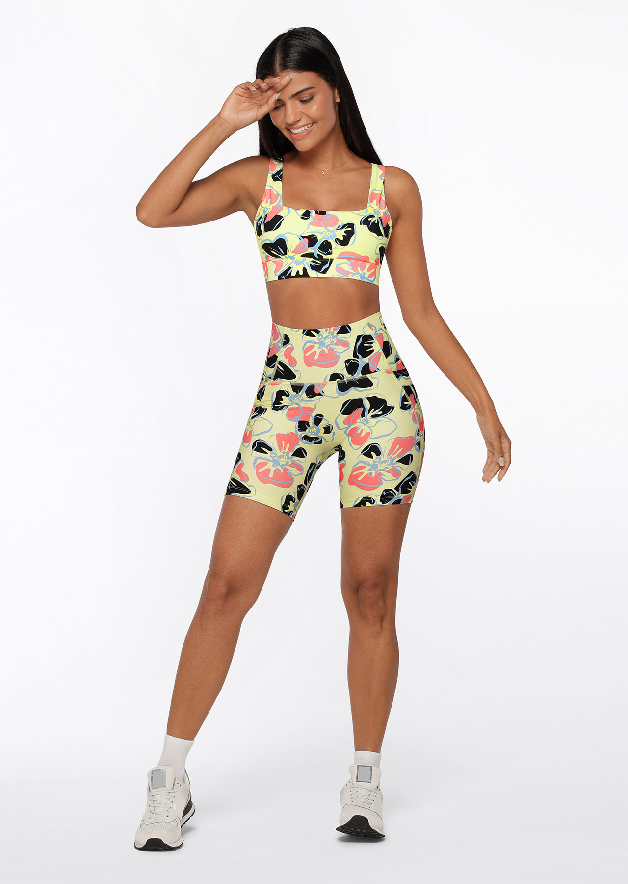 Lorna Jane Hibiscus Hi-Fold No Ride Bike Short