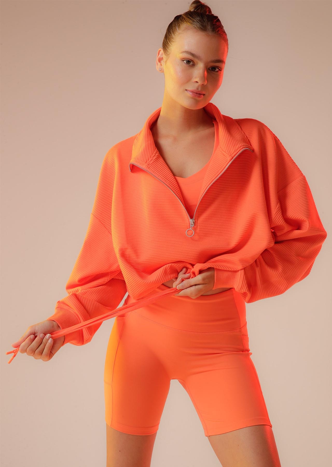 Lorna Jane Rib Quarter Zip Sweat