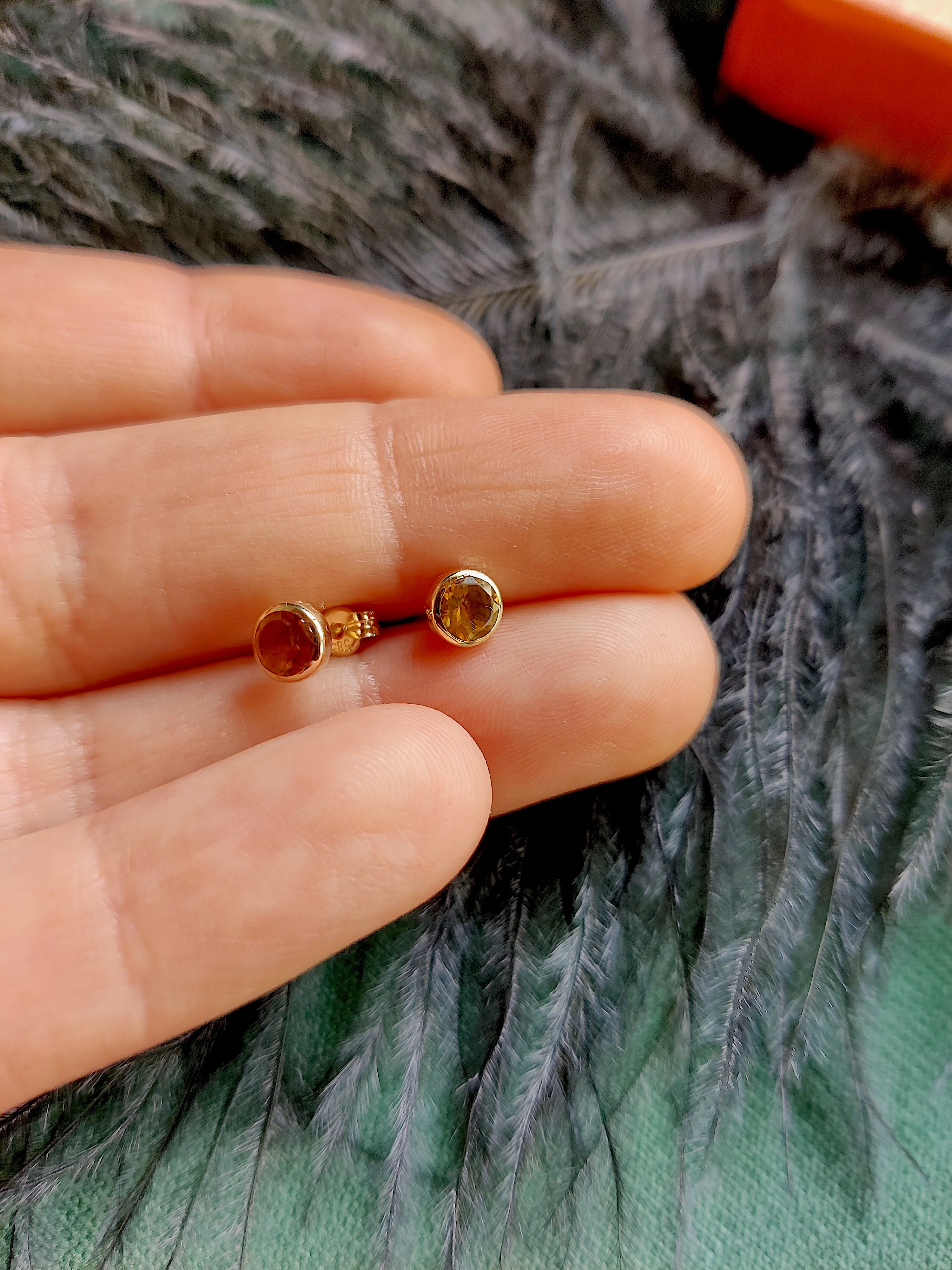 Oorbel in 14k geel goud met citrine - Eleven