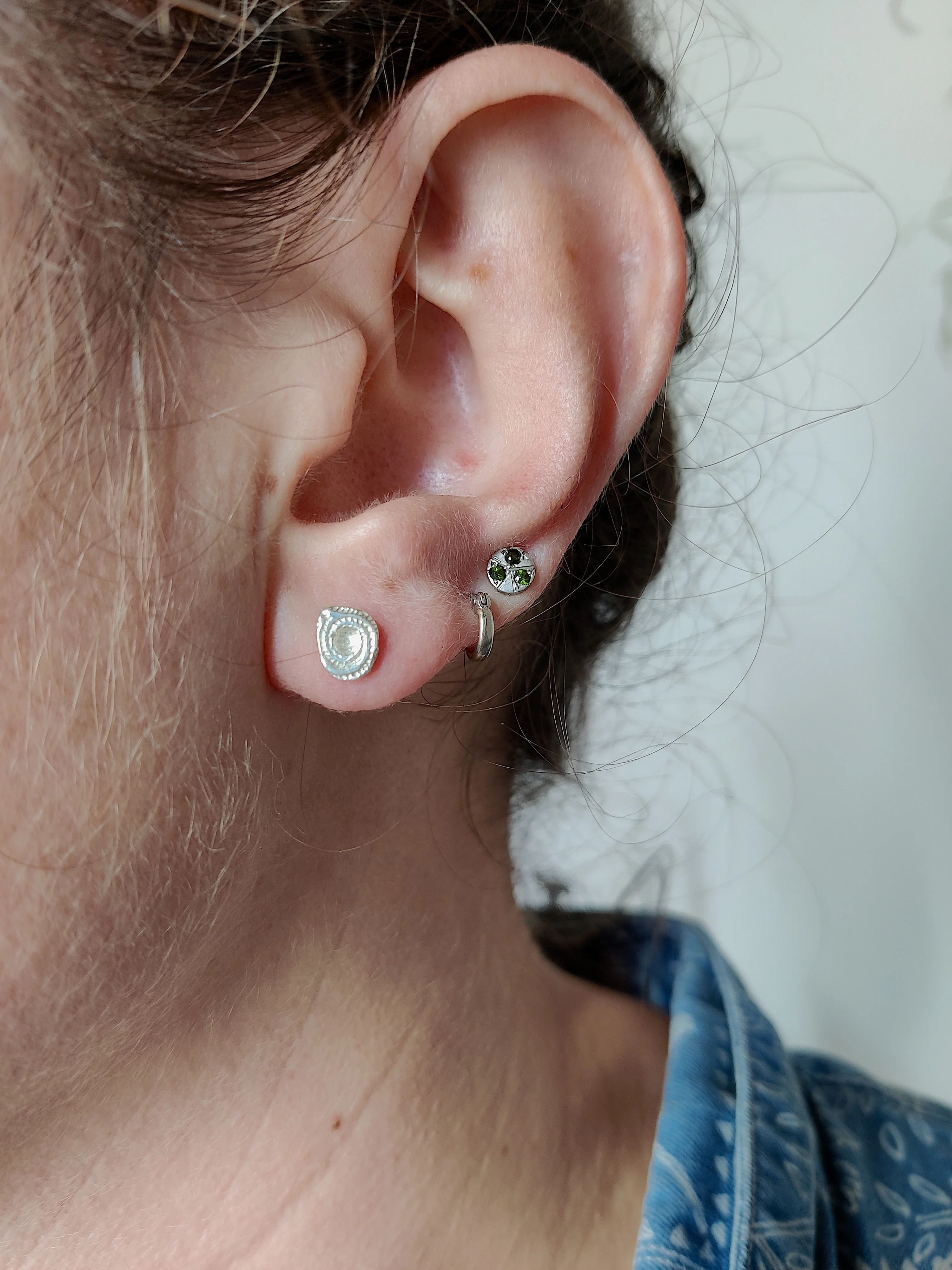 Oorbel in zilver - Bella circle