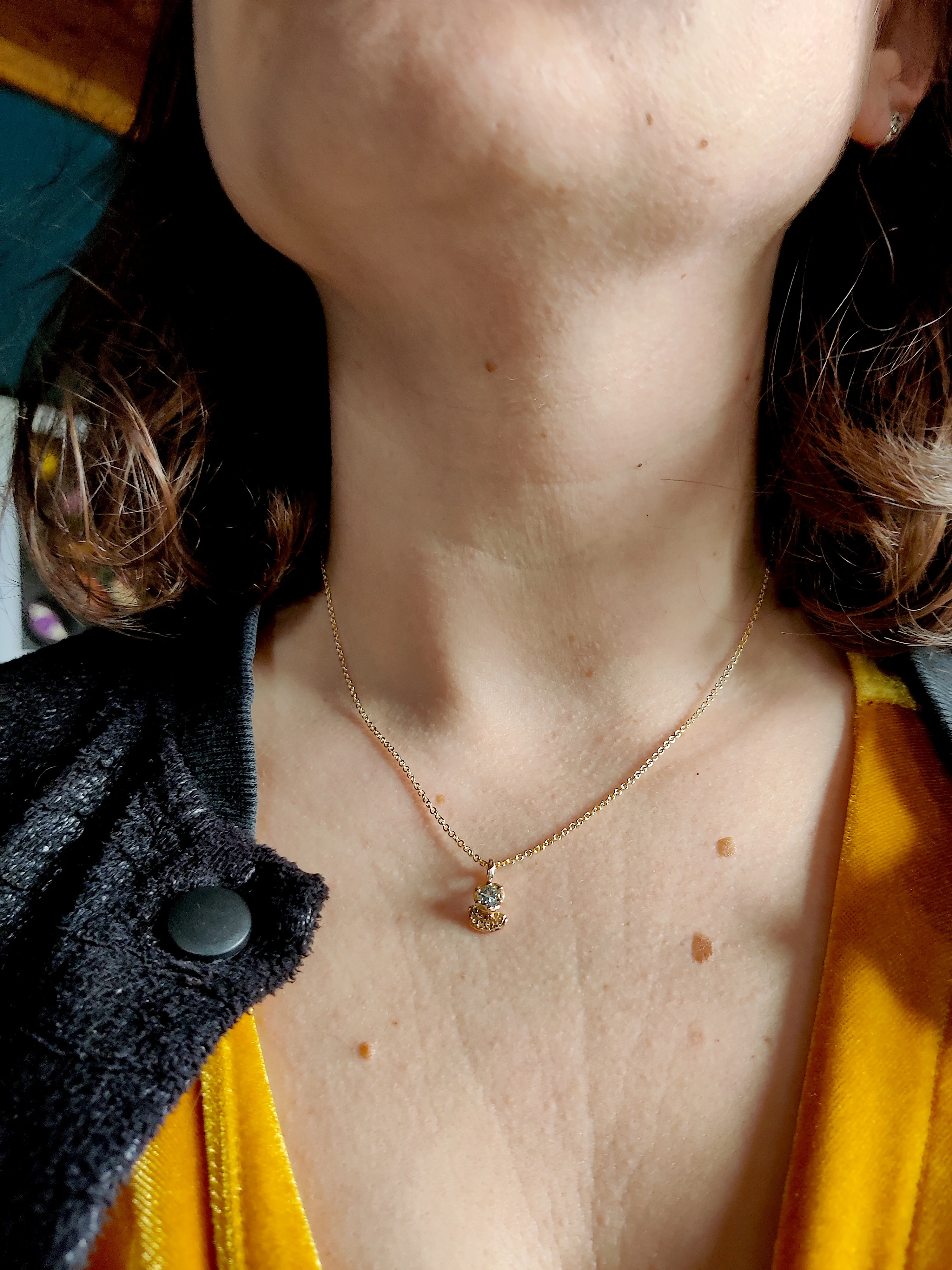 Hanger in 18K rood goud met aquamarijn - Aquarius