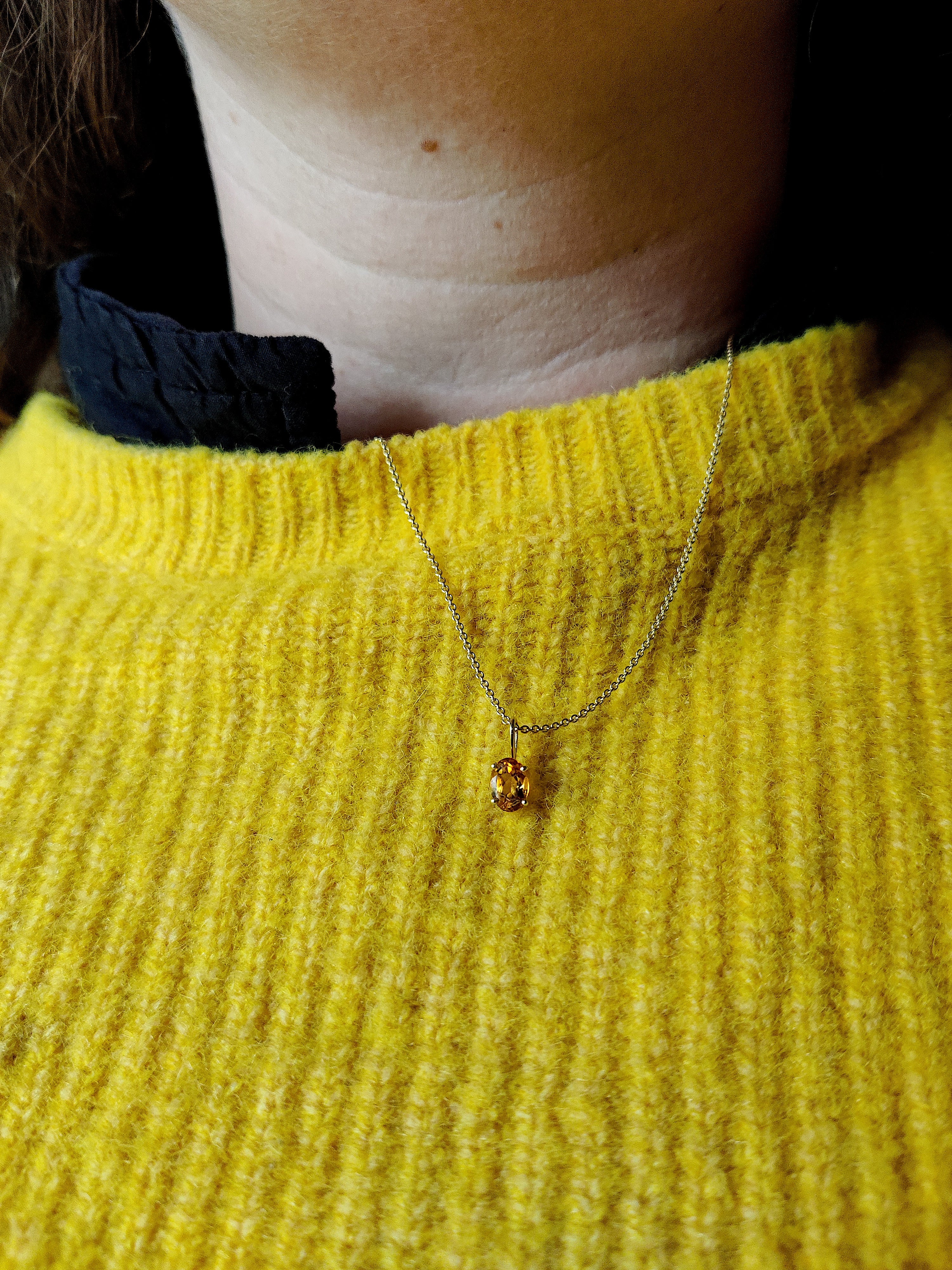 Hanger in 14k geel goud met citrine - Nova