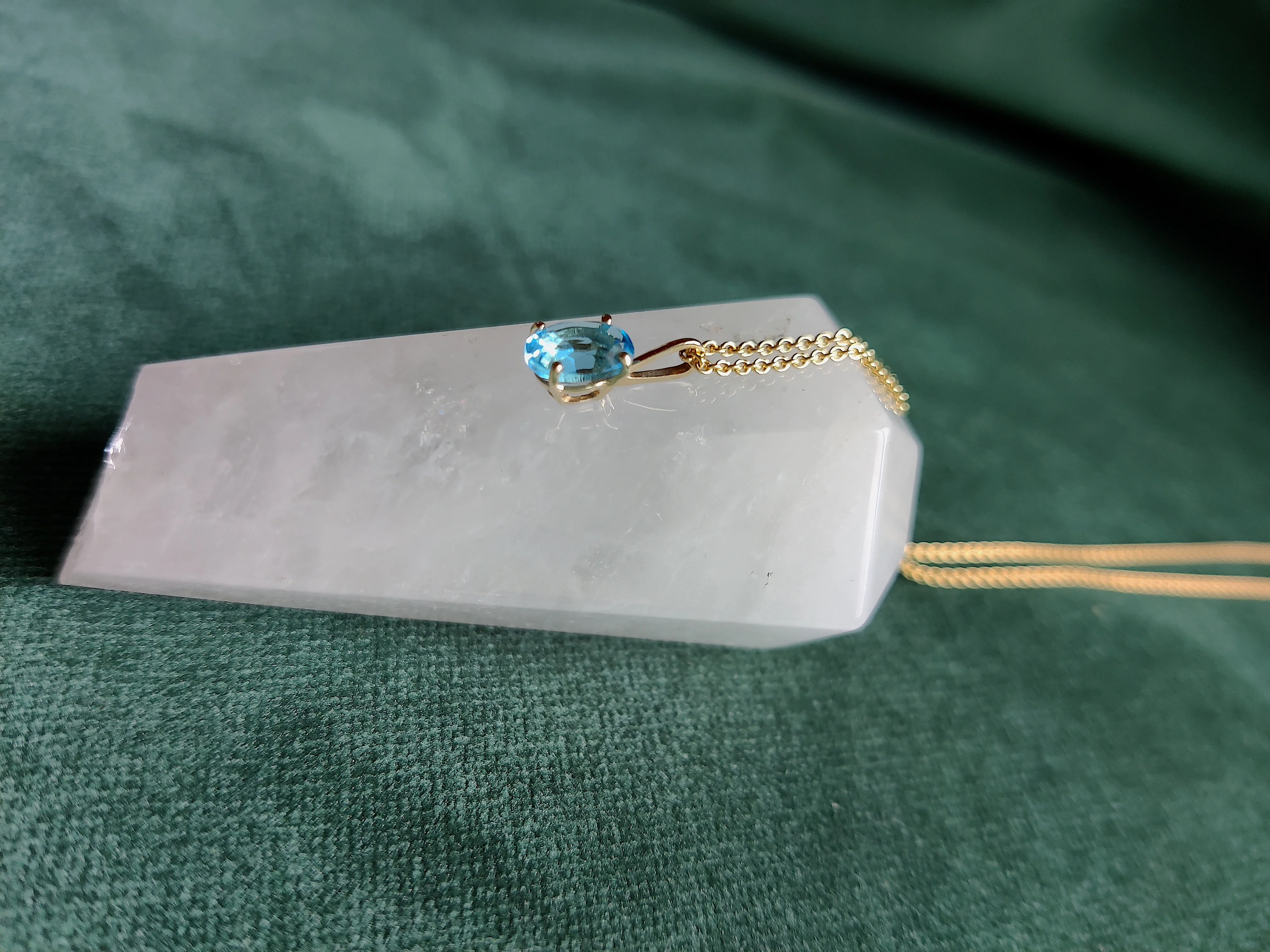 Hanger in 14k geel goud met topaas - Deci Luxe