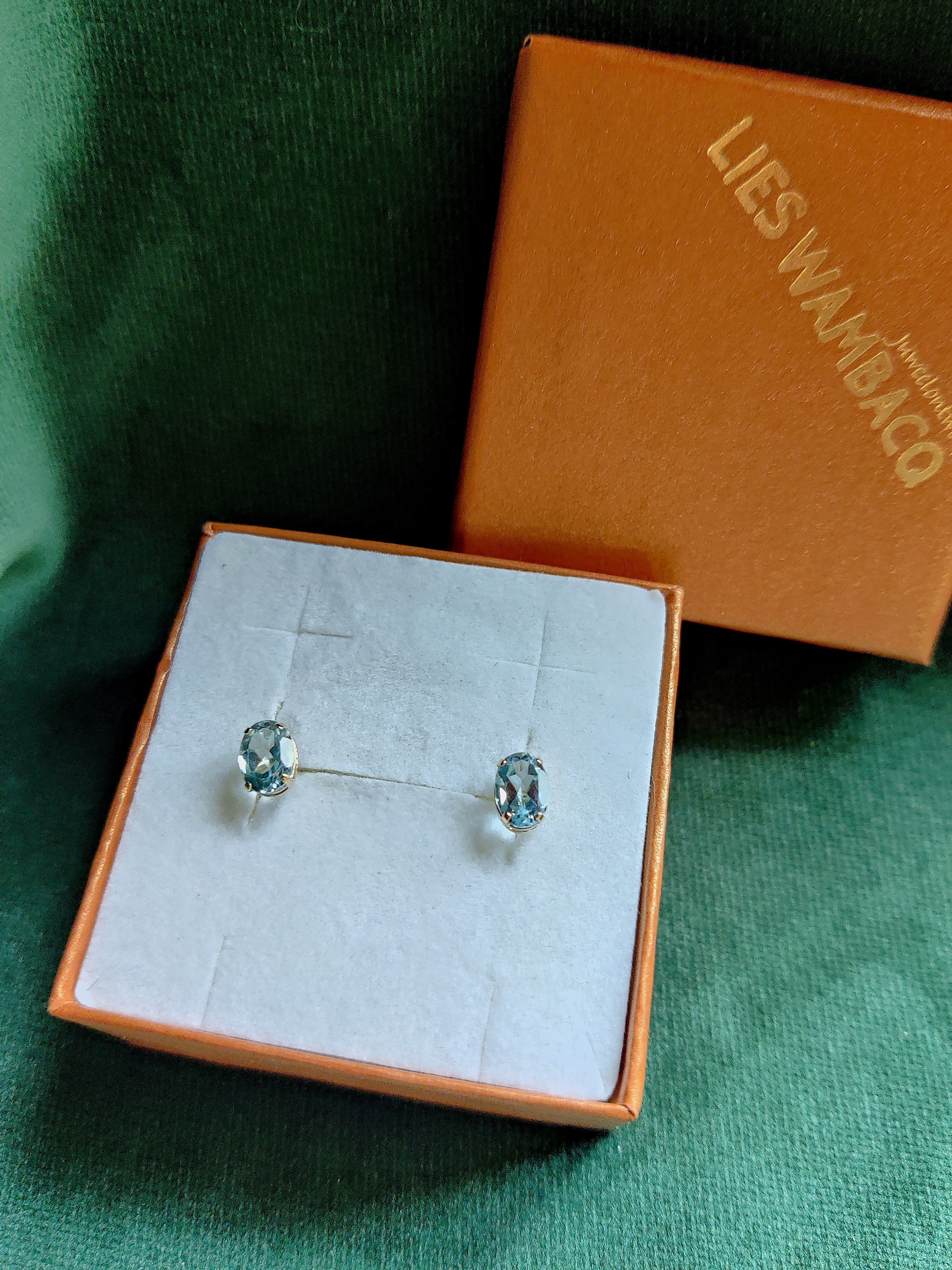 Oorbel in 14k geel goud met topaas - Deci