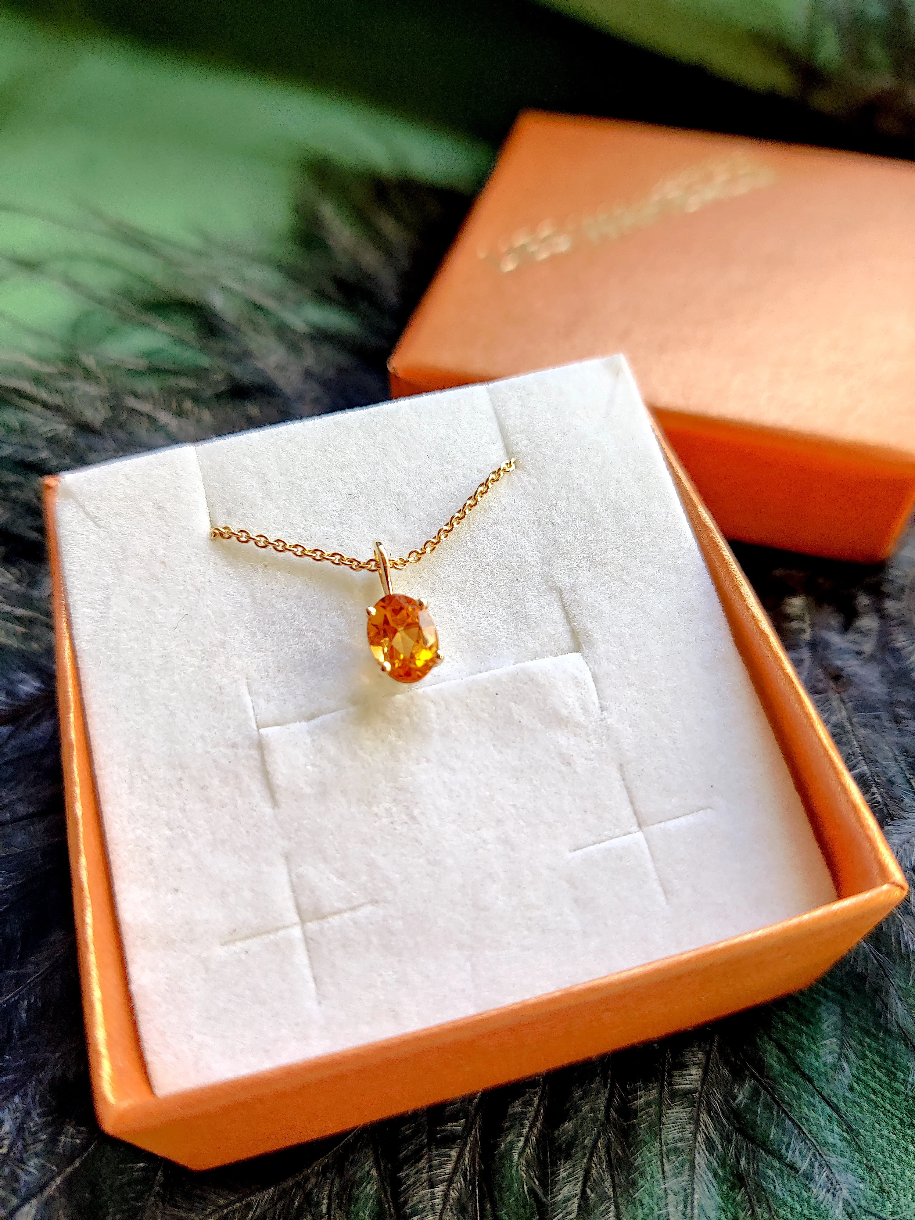 Hanger in 14k geel goud met citrine - Nova