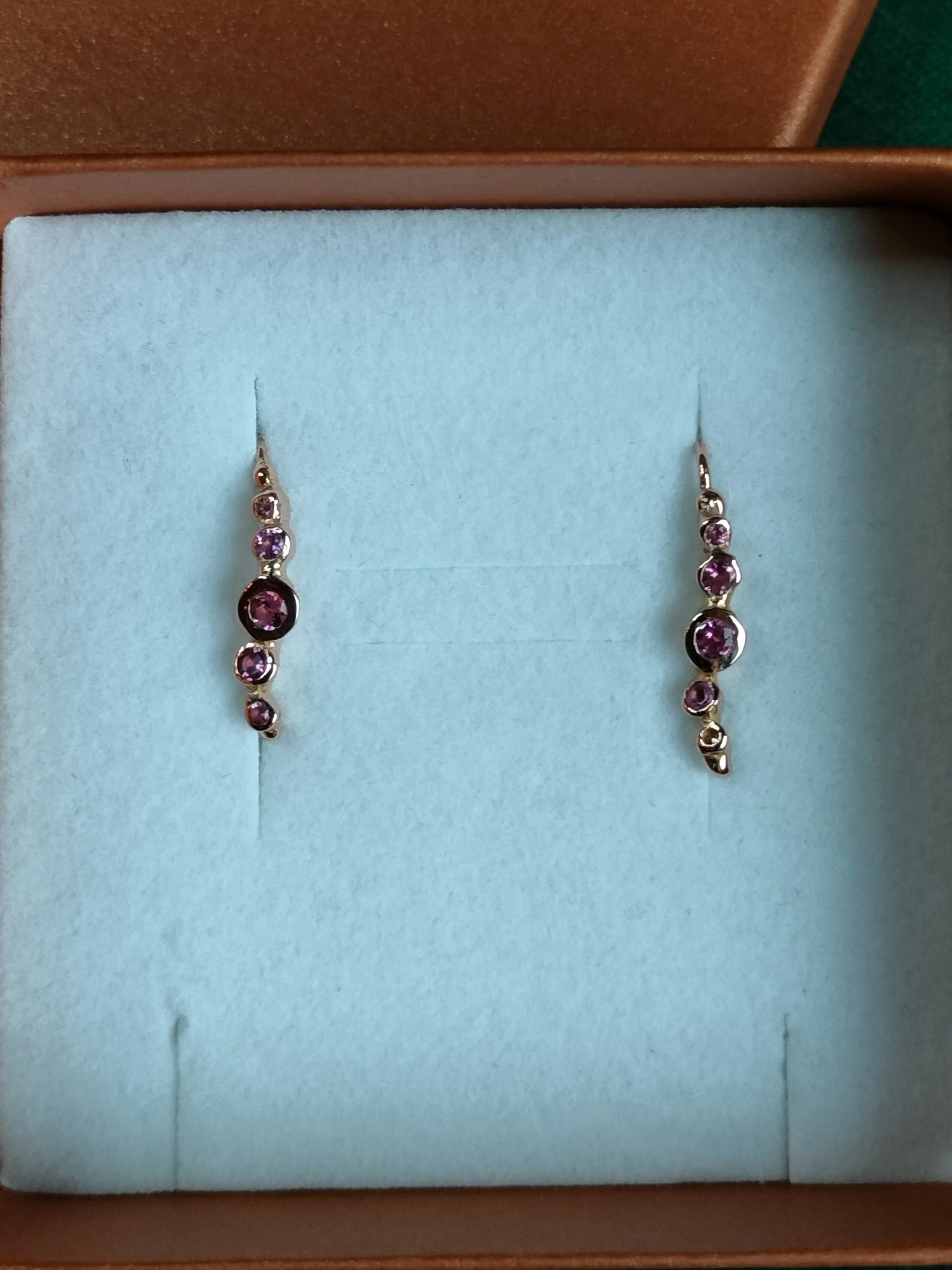 Oorhanger in 18k rood goud met toermalijn - Mila