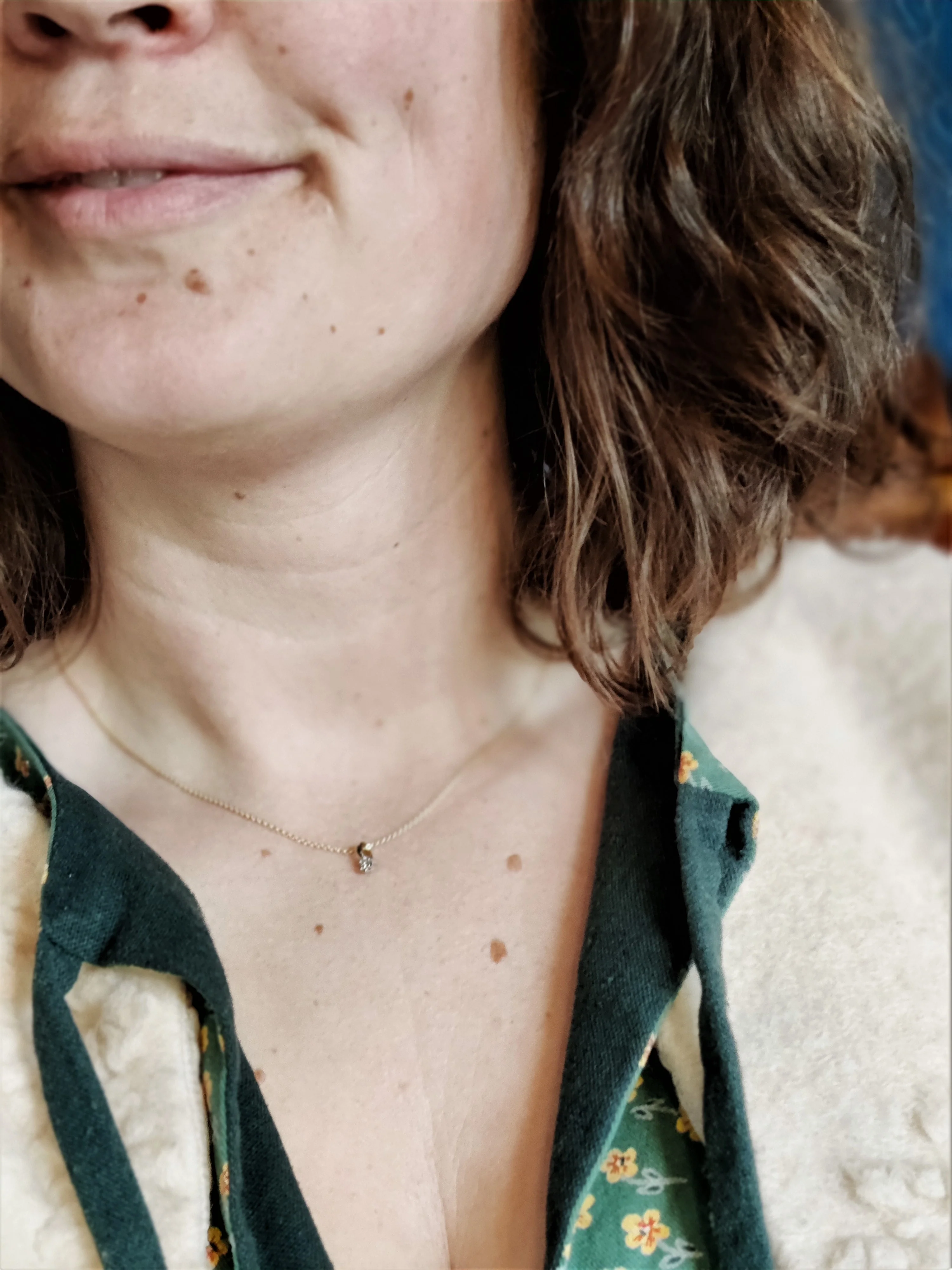 Hanger in 18K geel goud met diamant 0,10 ct - Iva