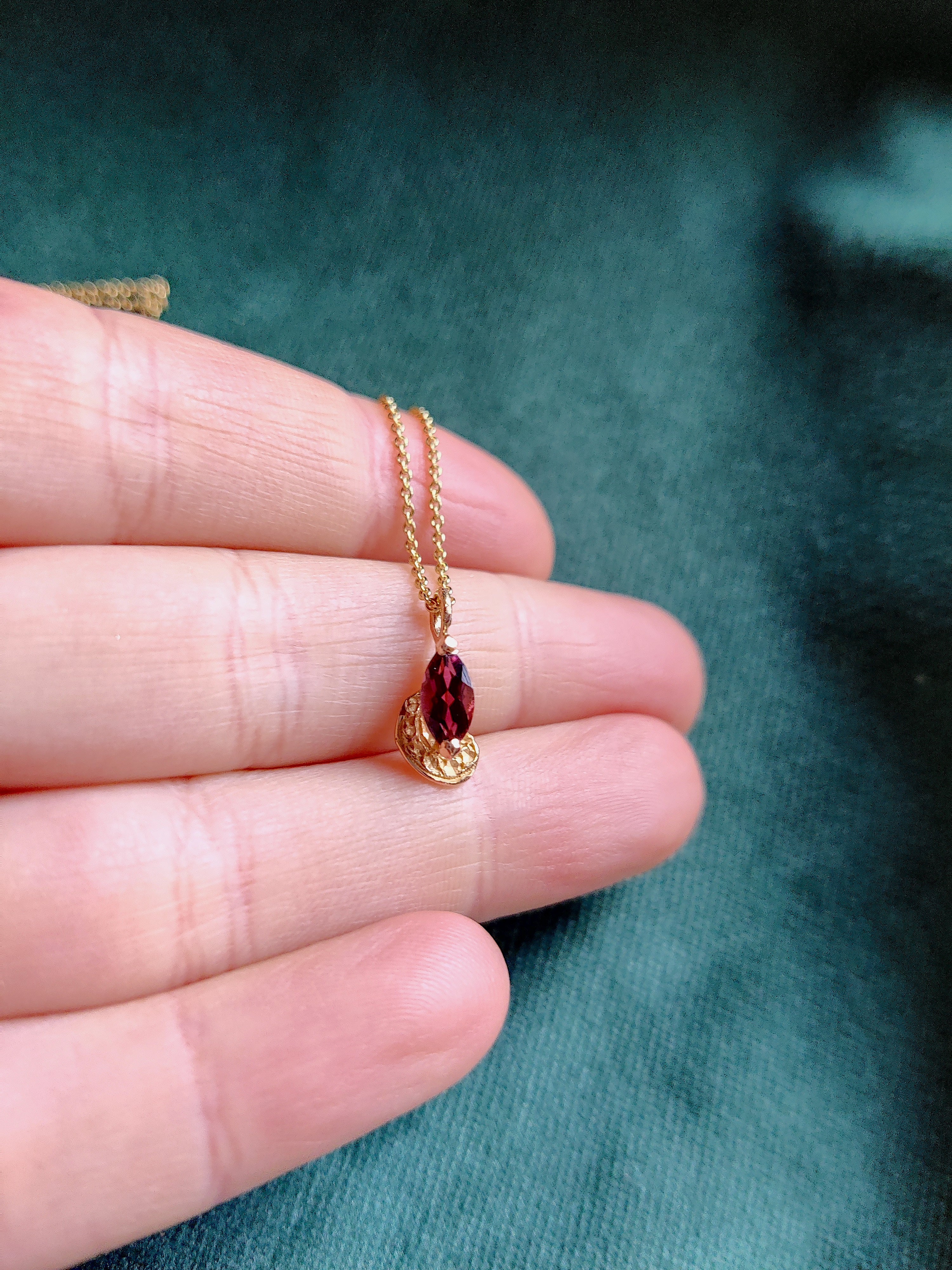 Hanger in 18k rood goud met donkerroze toermalijn - Cédes