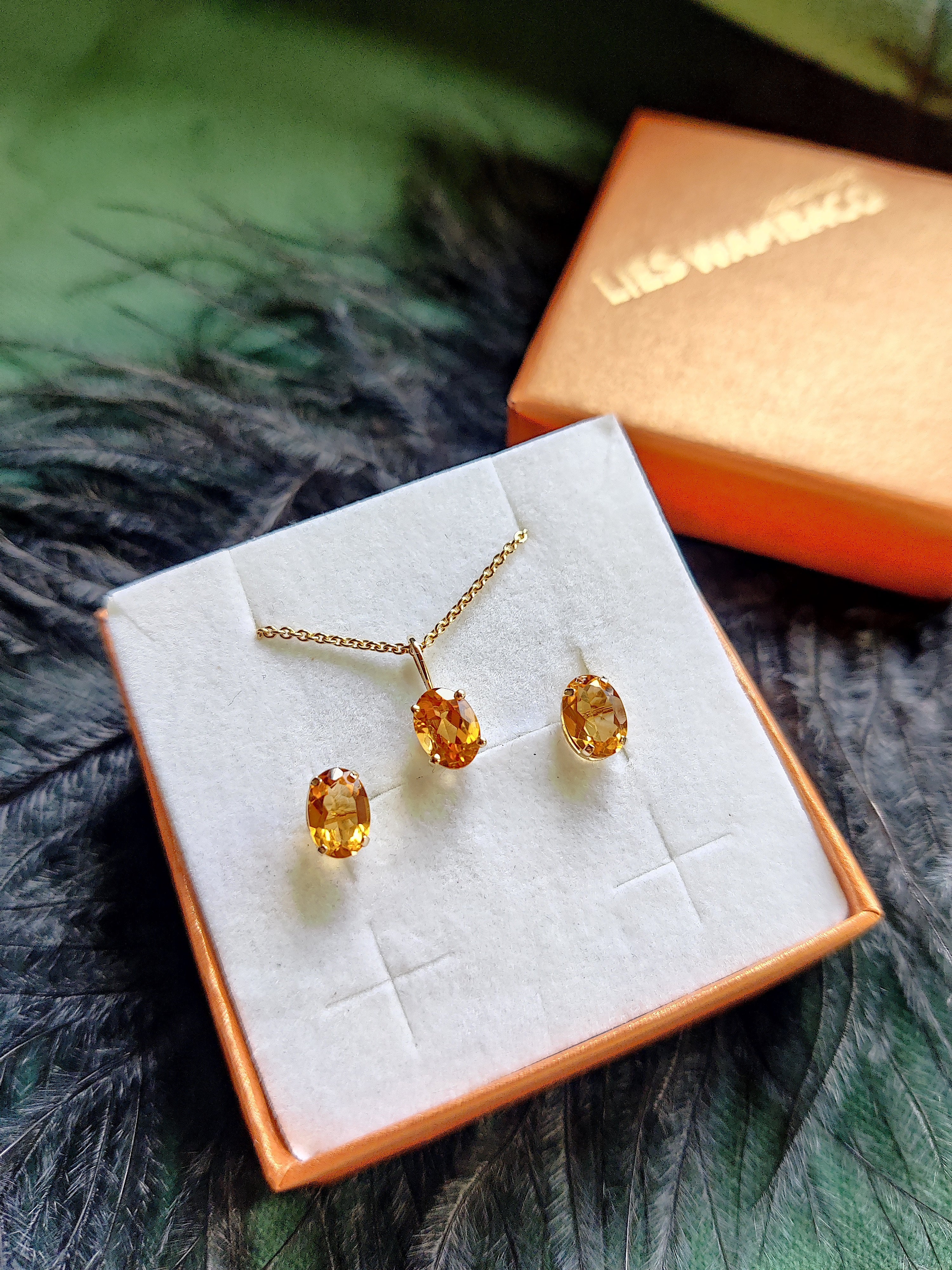 Hanger in 14k geel goud met citrine - Nova