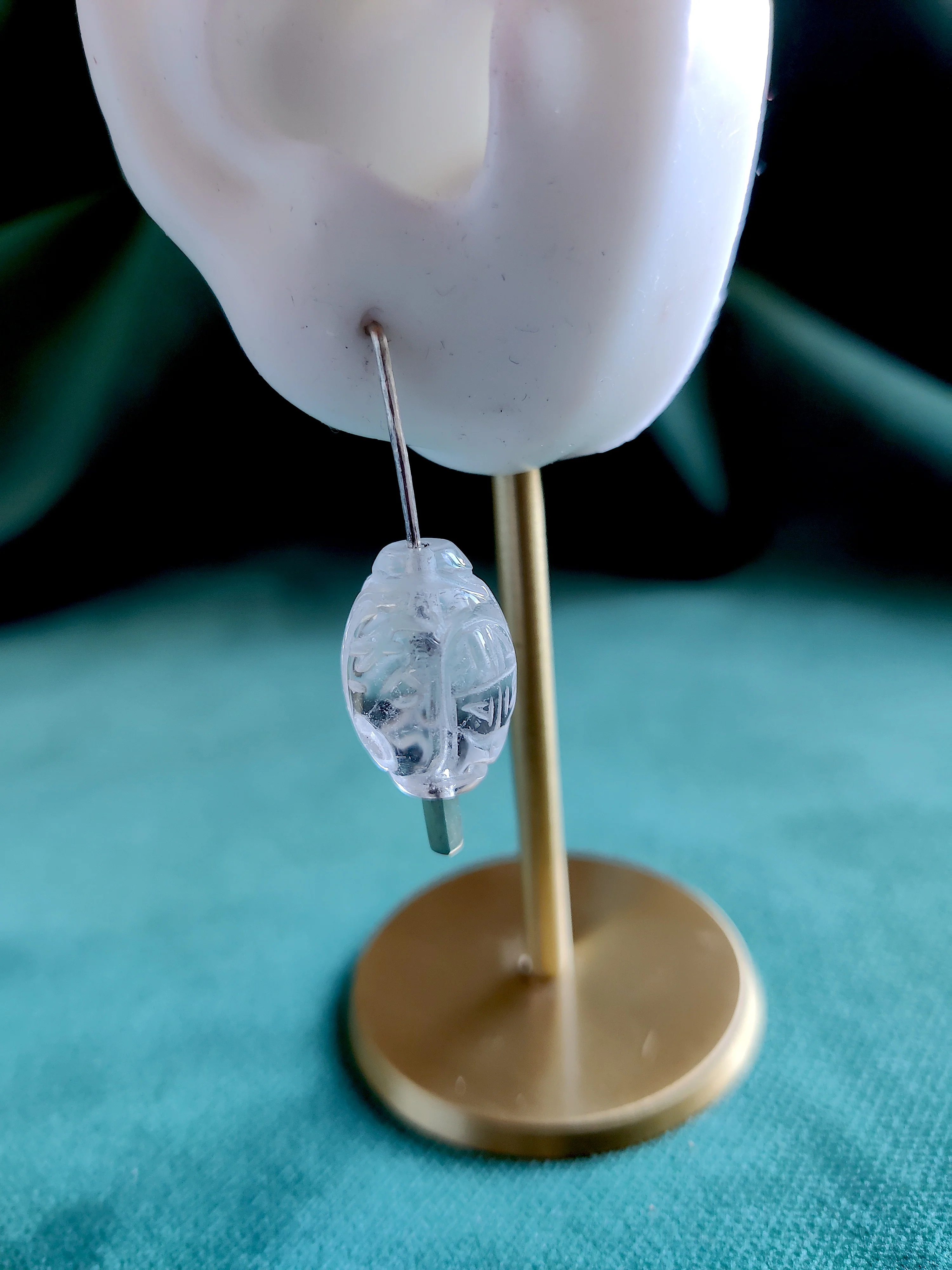 Oorbel hanger in zilver met bergkristal - Bel-Li