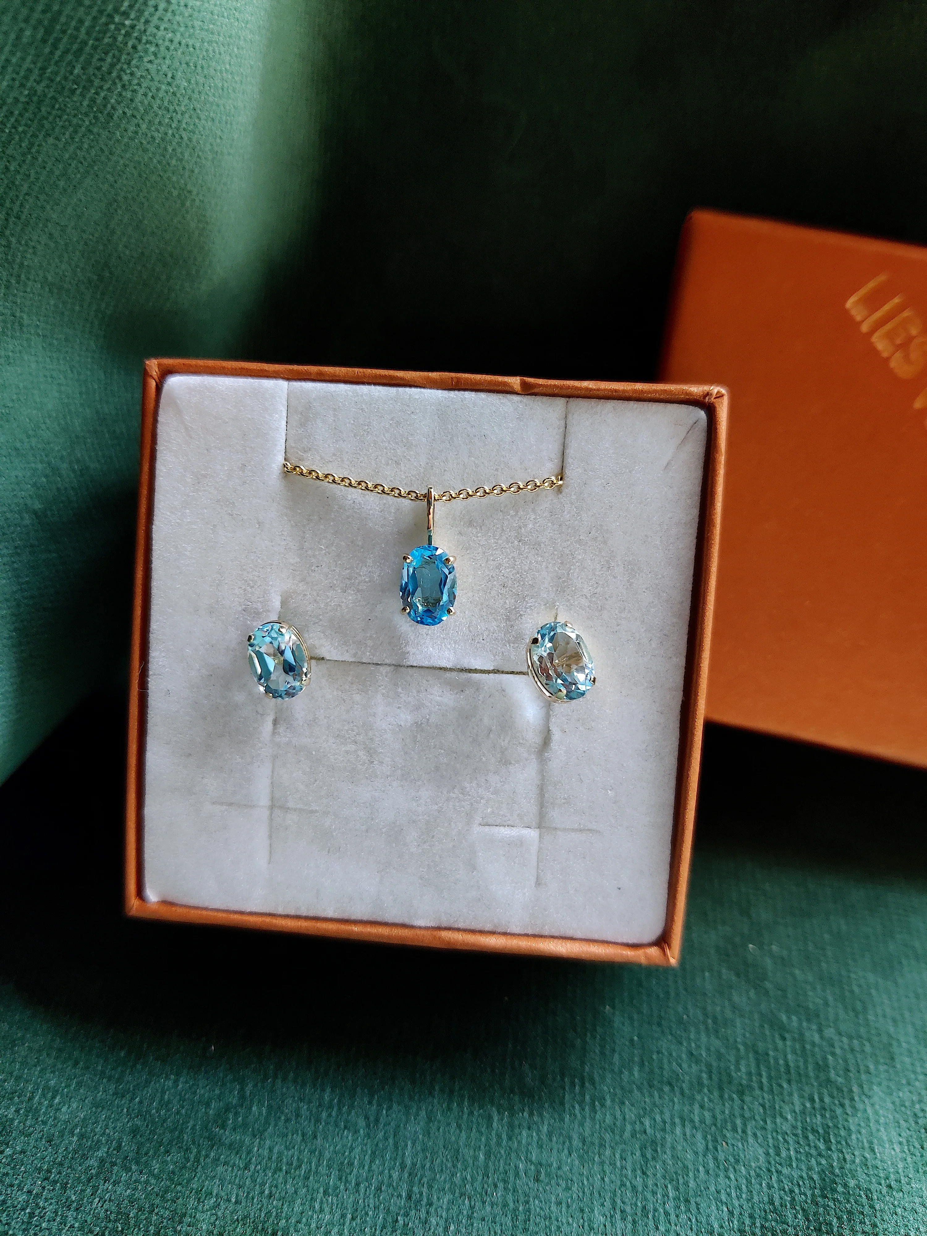 Oorbel in 14k geel goud met topaas - Deci