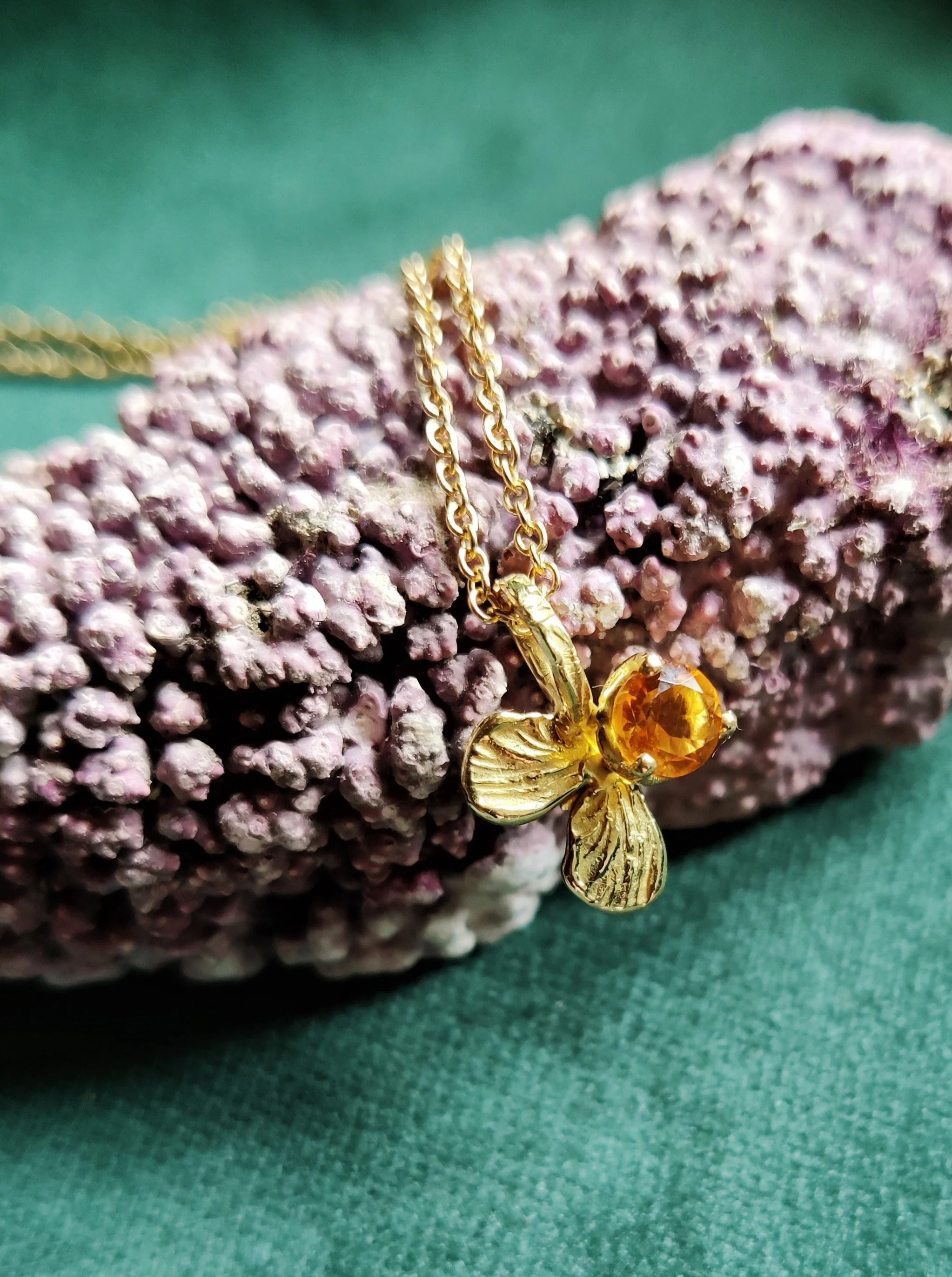 Hanger in 18K geel goud met citrien - Pauline