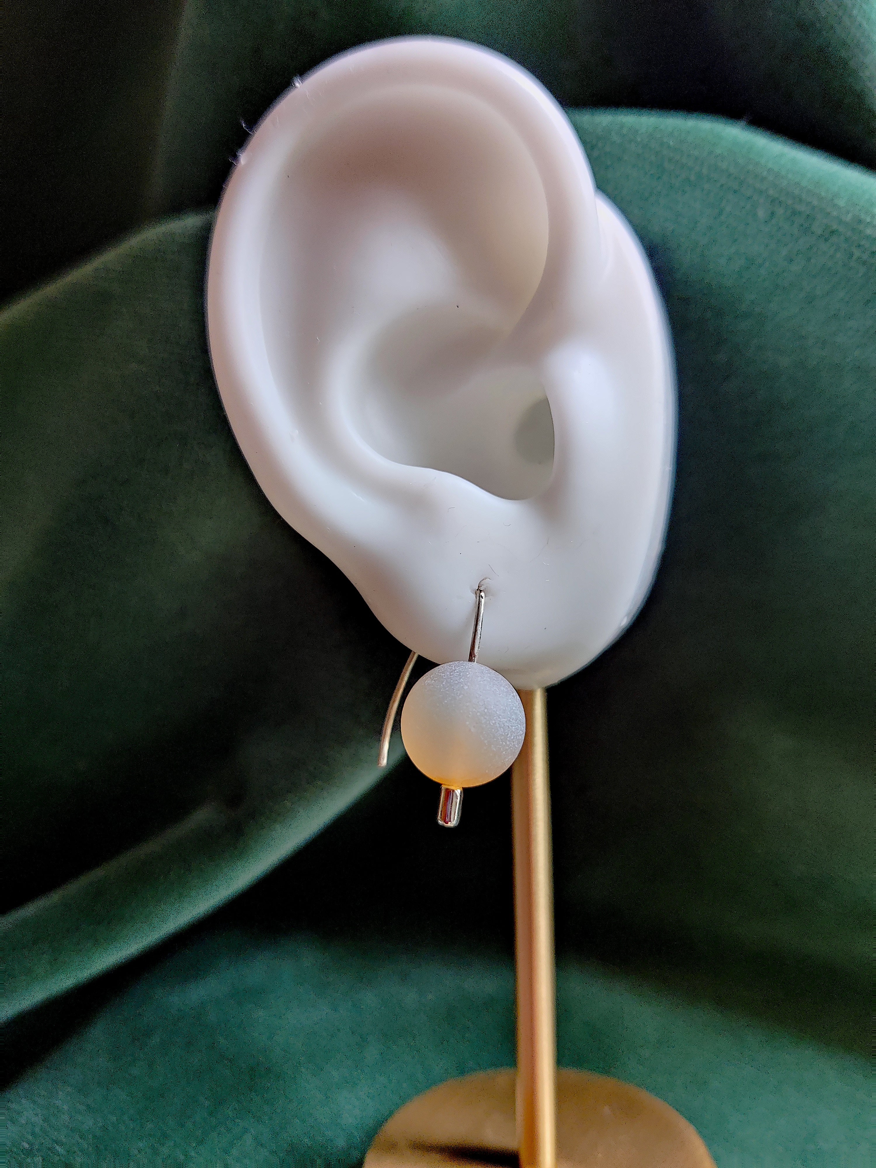 Oorhangers in zilver met carneool - Cléo