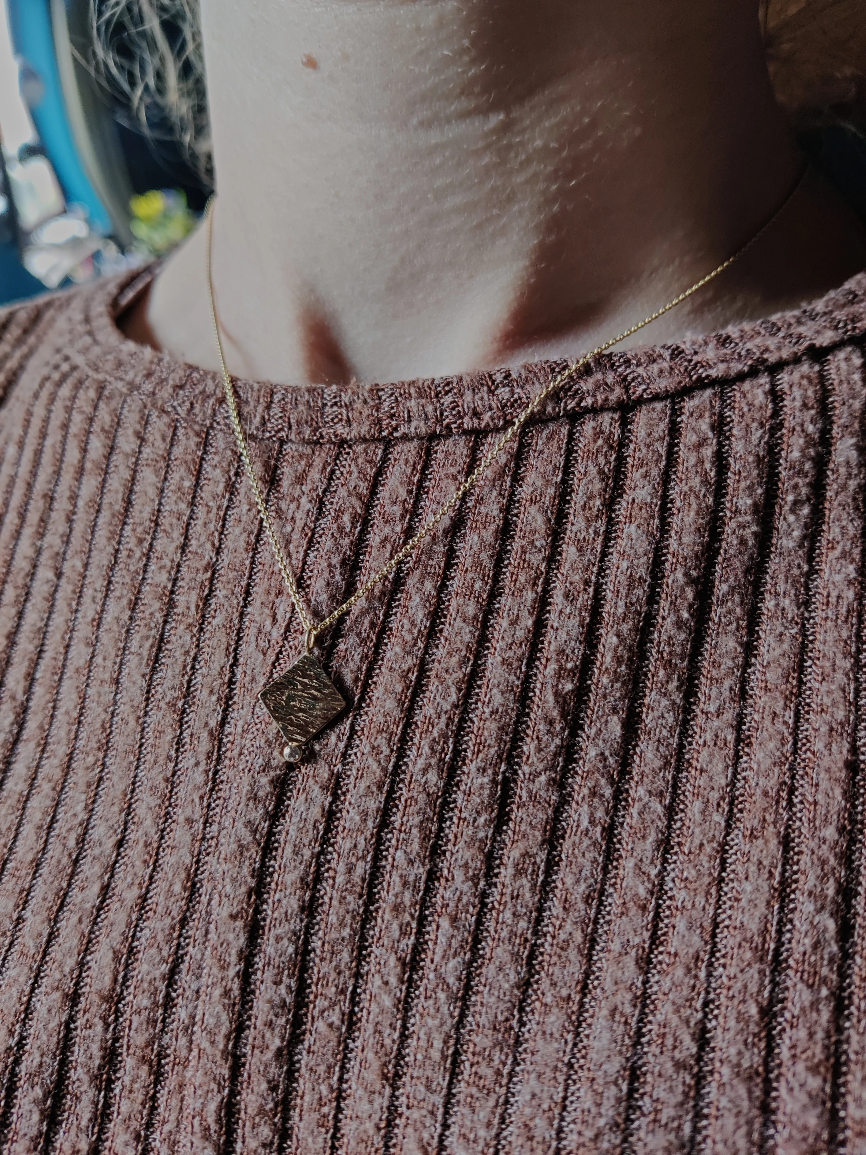 Hanger in 18K geel goud met briljant diamant - Bonnie