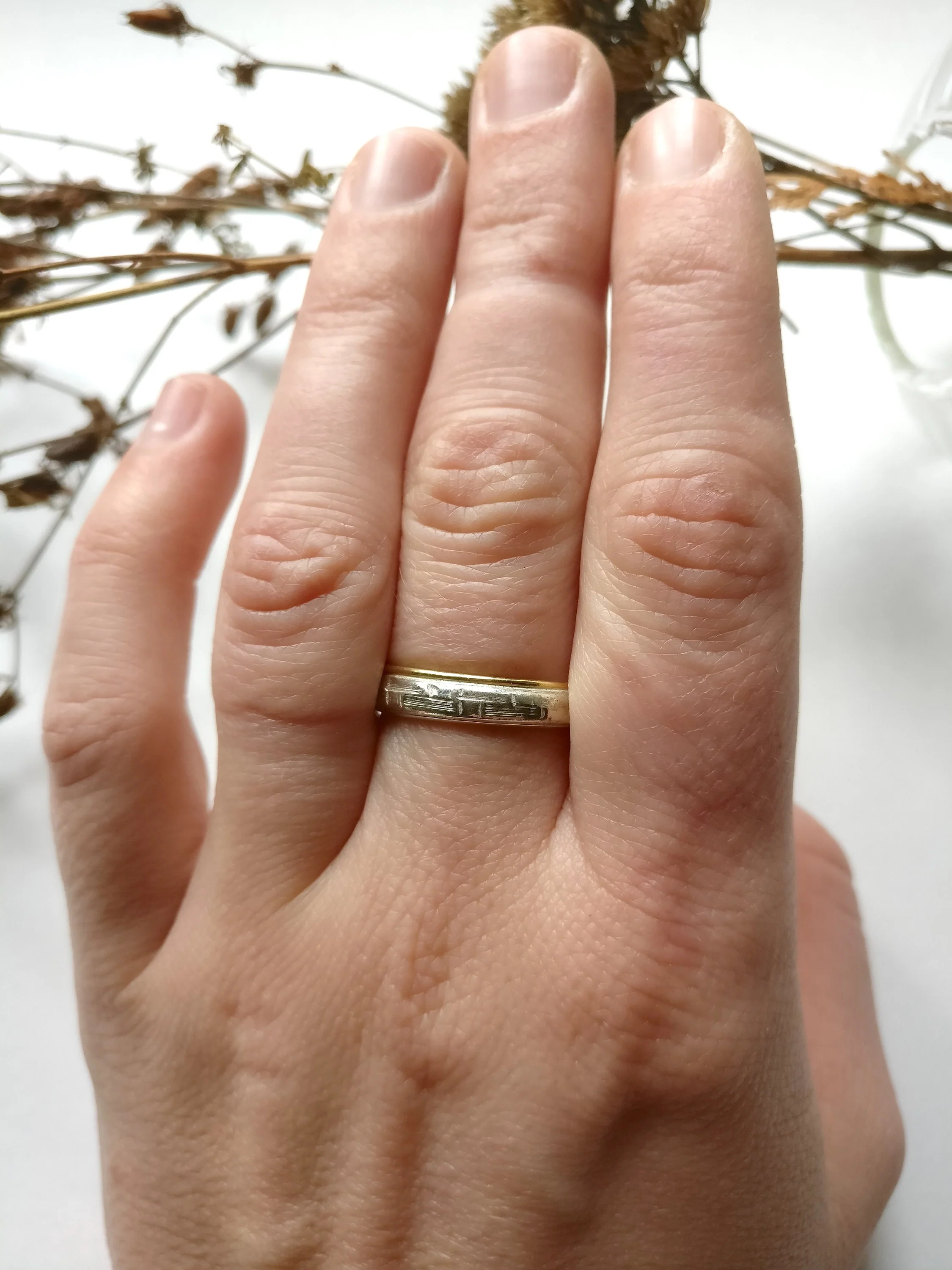 Ring in zilver en 18K geel gouden band: Kahn