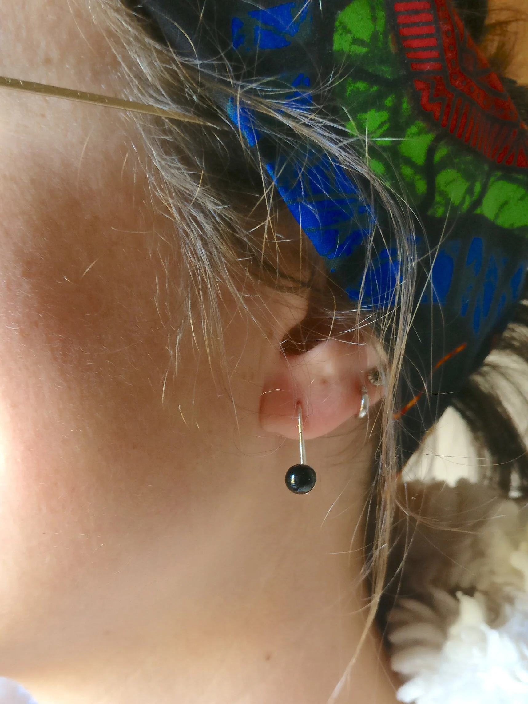 Oorbel in zilver met zwarte onyx: Change zwart