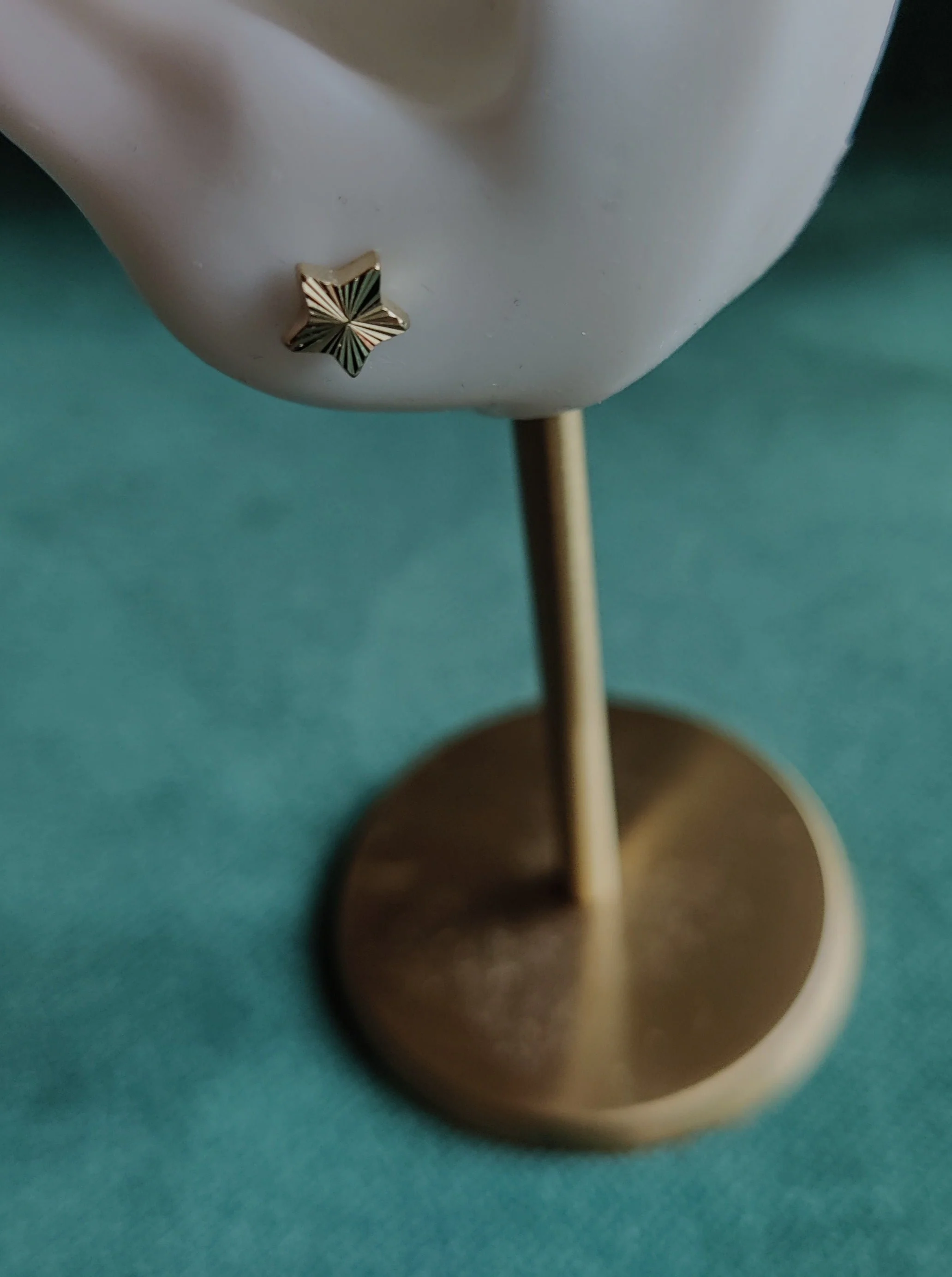 Oorbel in 14k geel goud met ster - Star