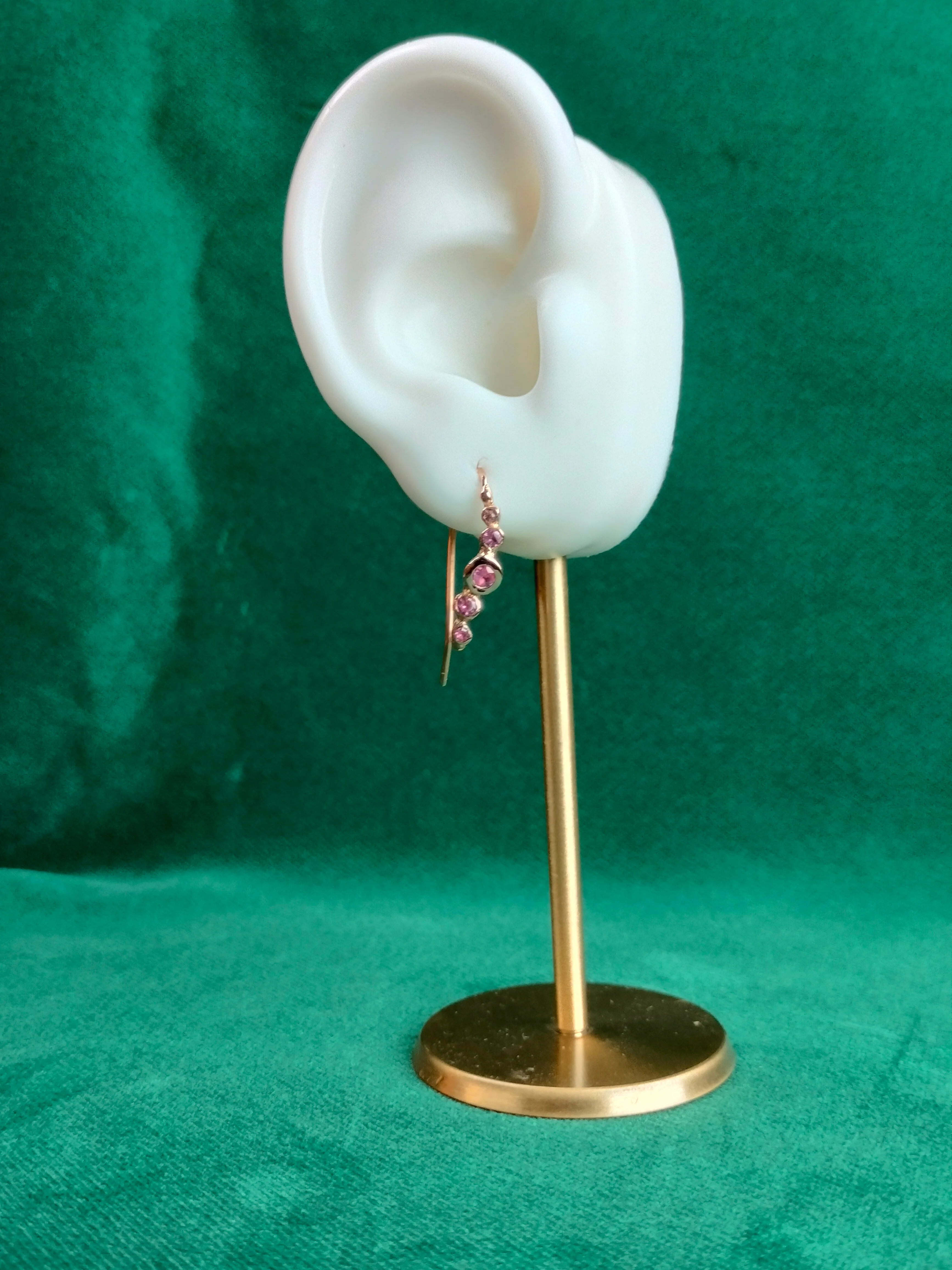 Oorhanger in 18k rood goud met toermalijn - Mila