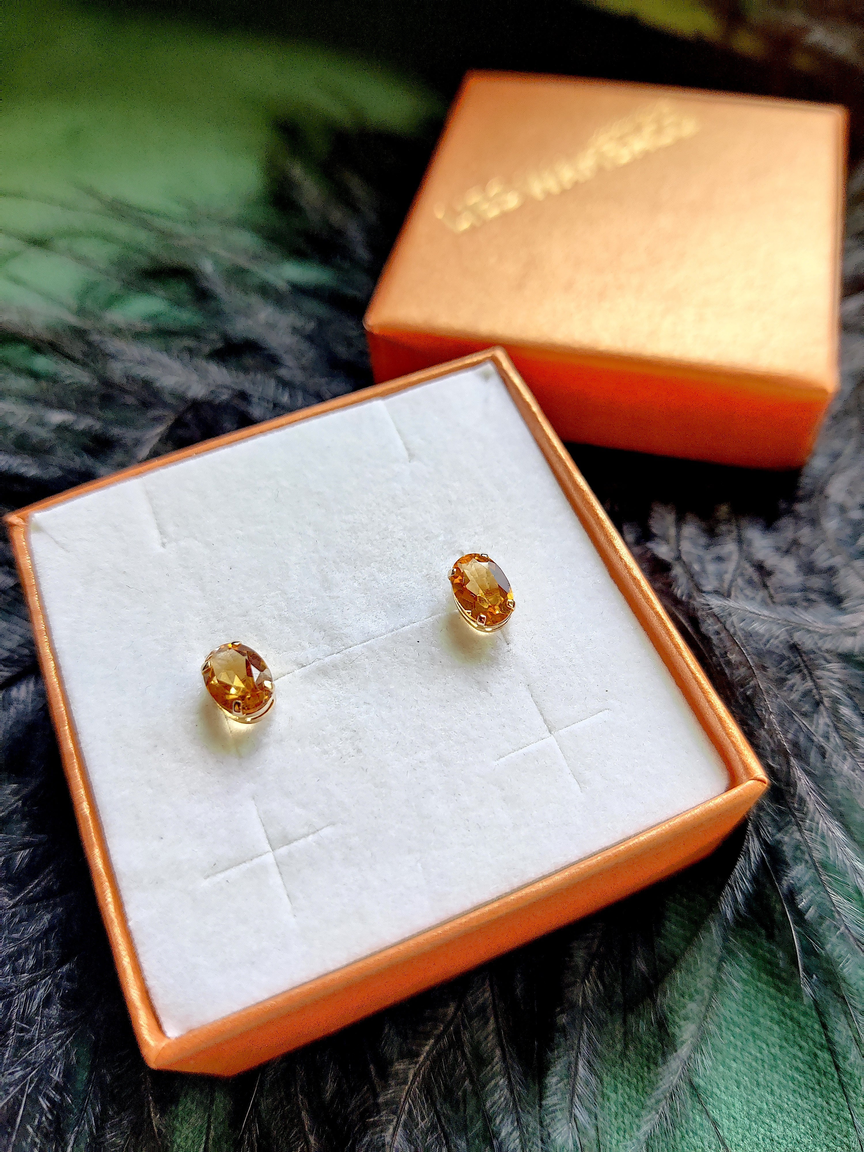 Oorbel in 14k geel goud met citrine - Nova