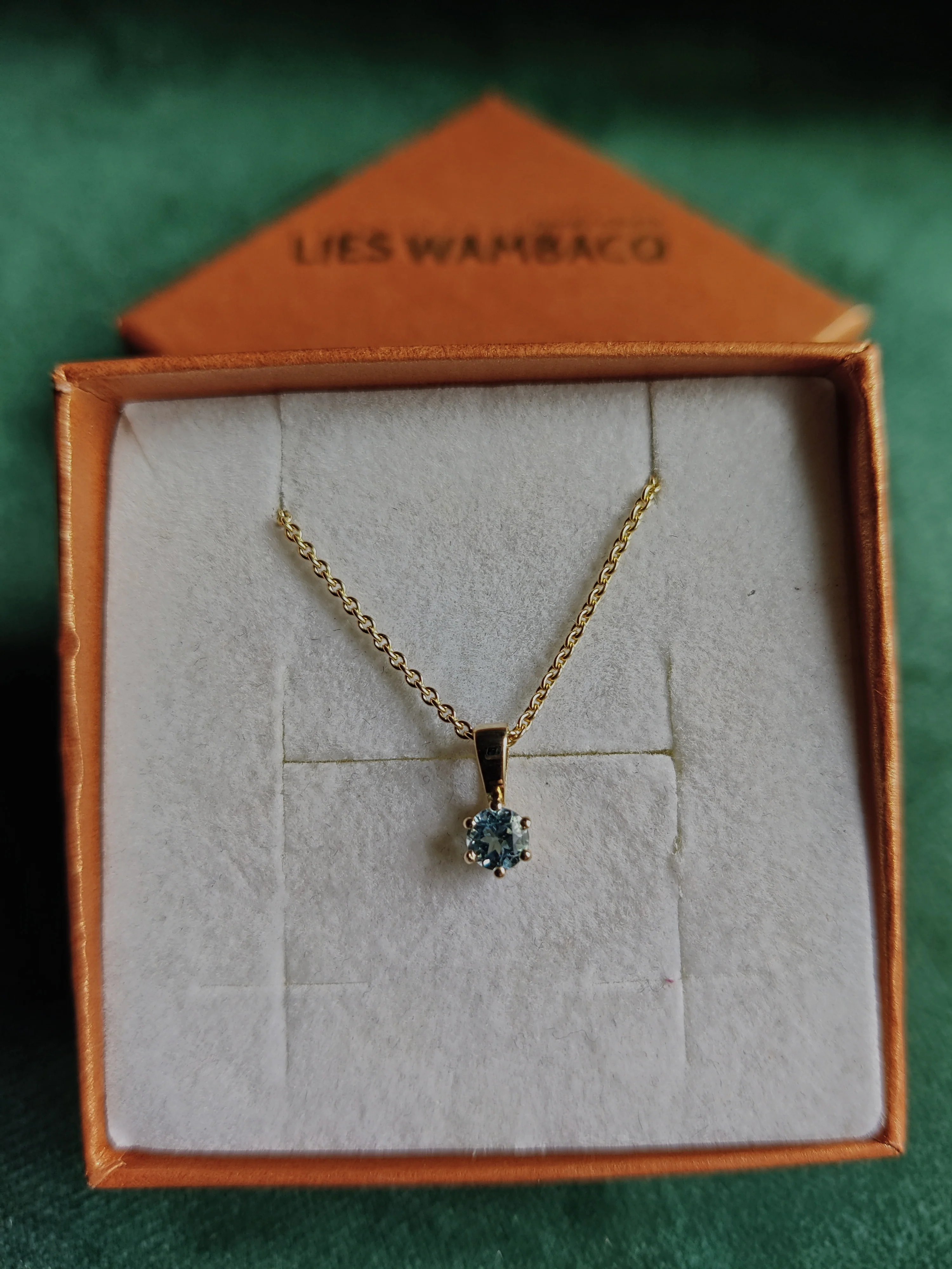 Hanger in 14k geel goud met geboortesteen - alle verschillende maanden