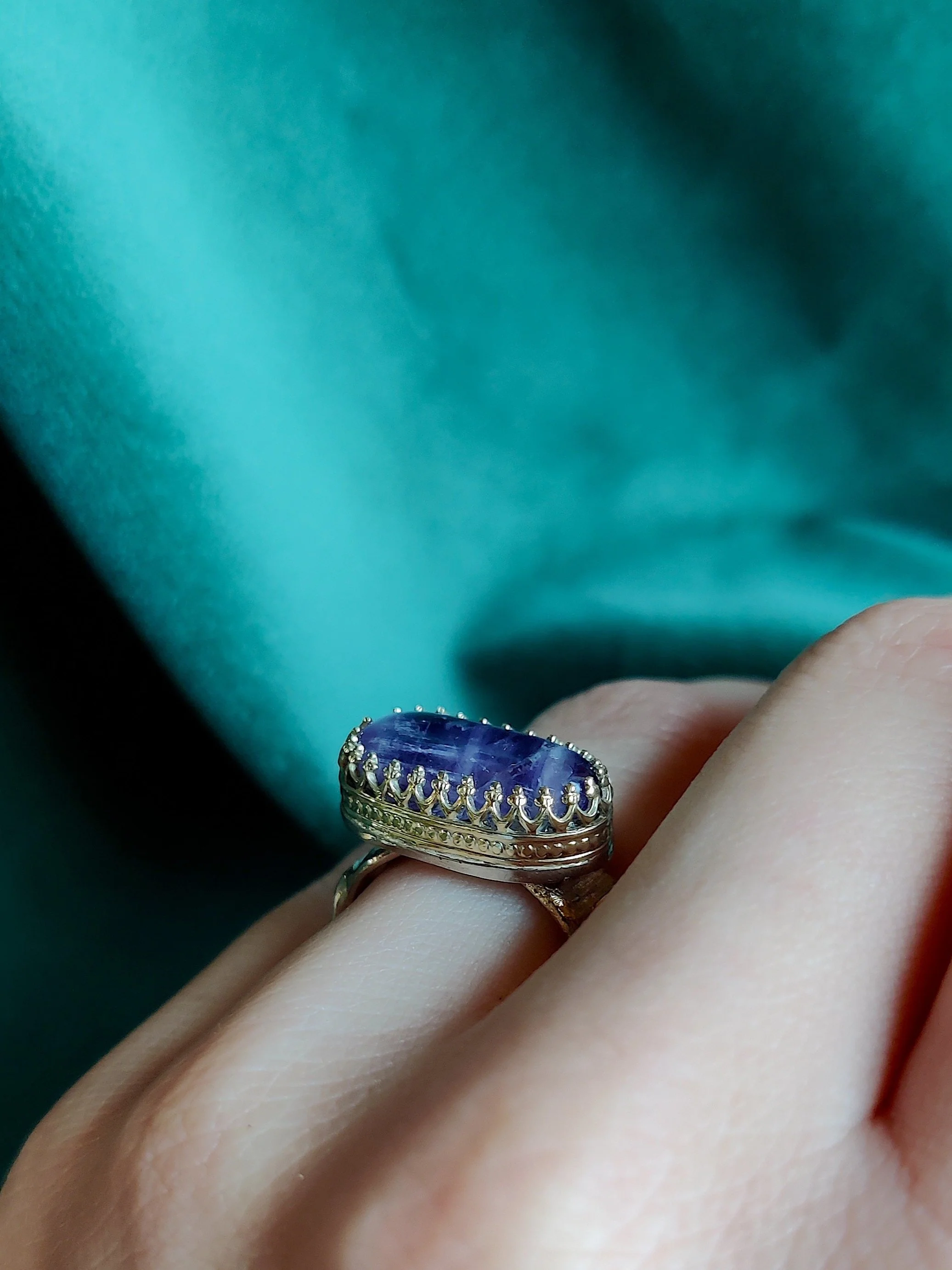 Ring in zilver en 14k geel goud met amethist: Fiona