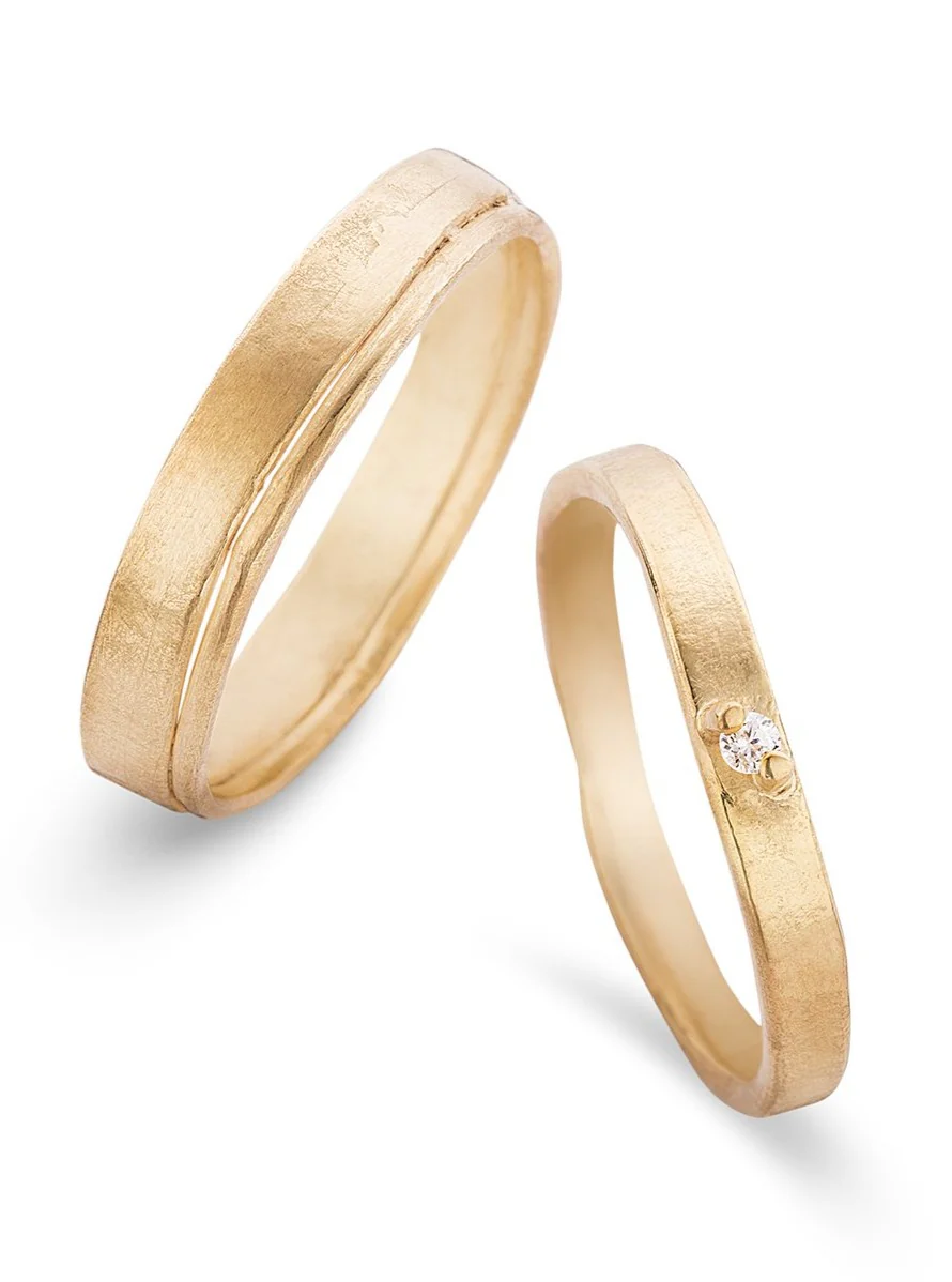 Trouwringen in 18k geel goud: Diego en Frida