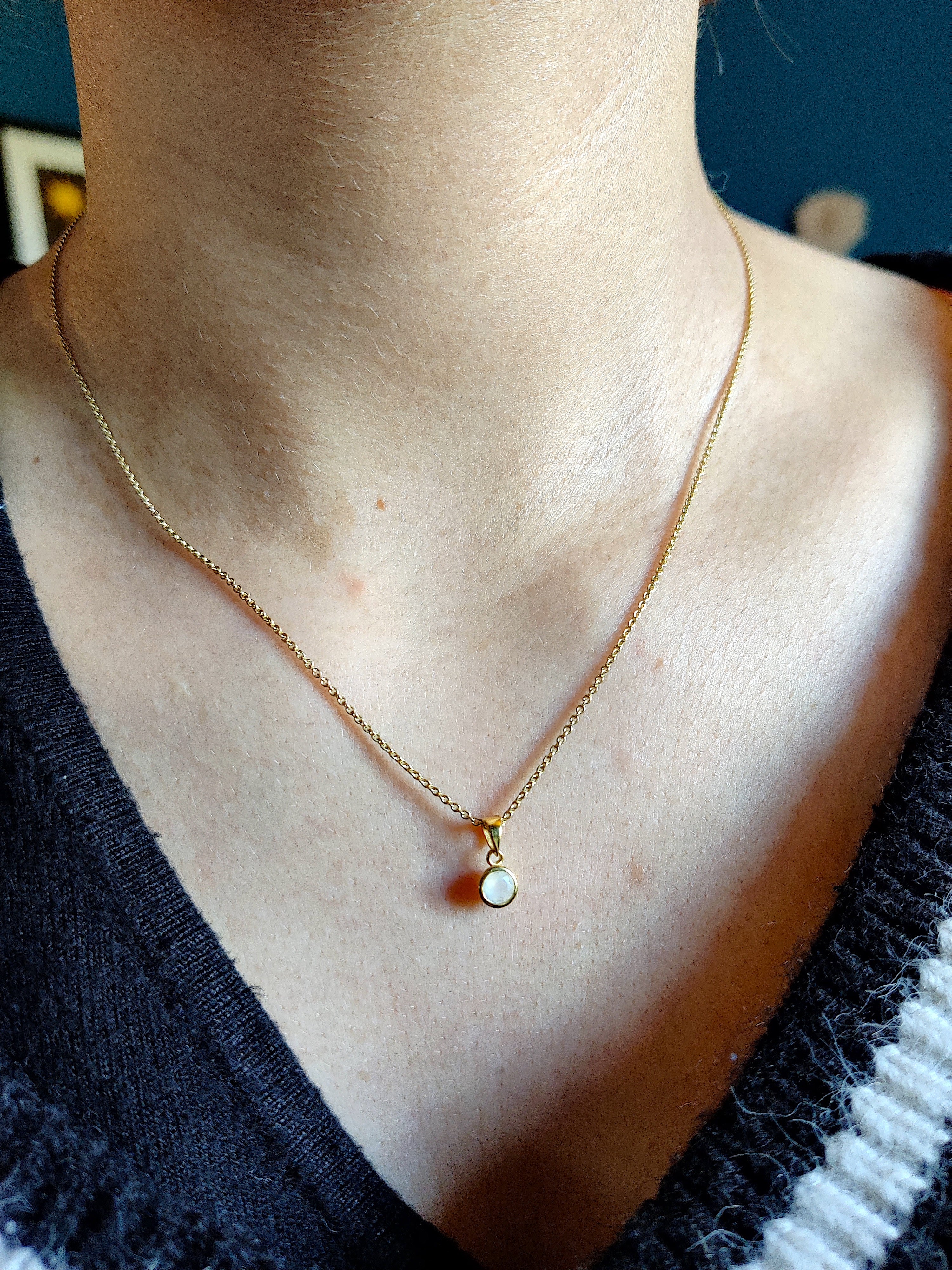 Hanger in 14k geel goud met maansteen - Juna