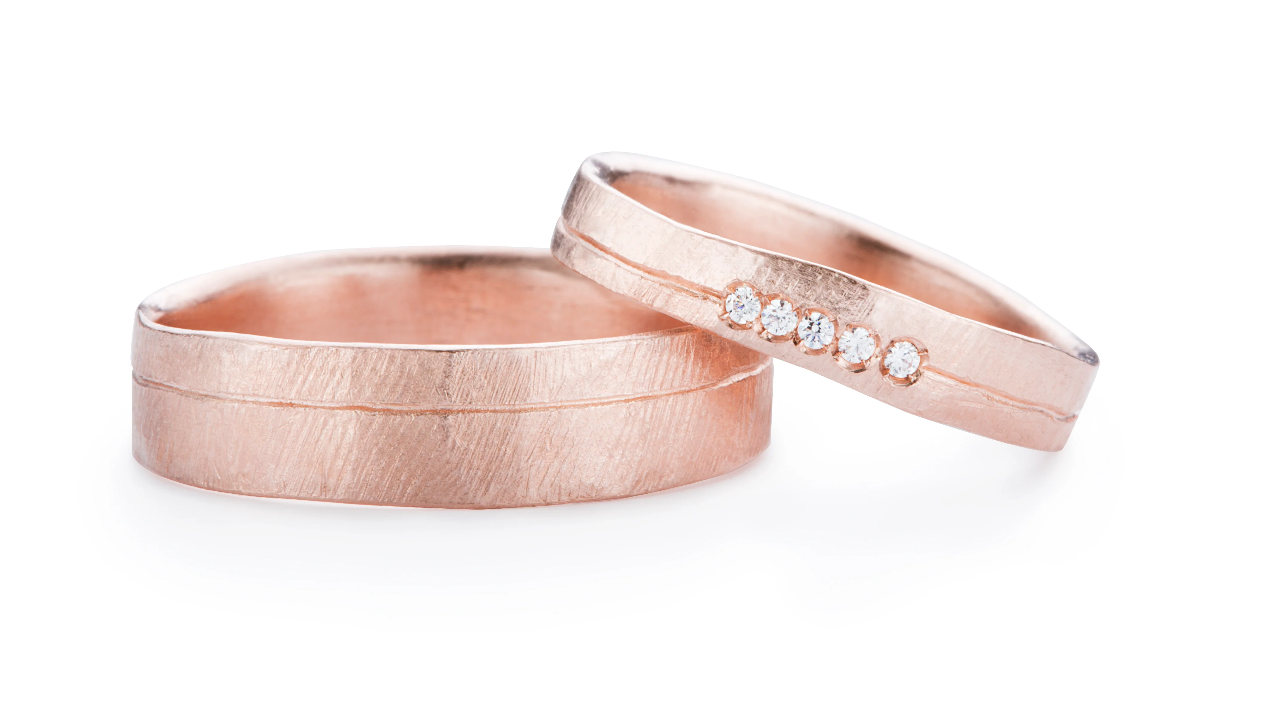 Trouwringen in 18k rosé goud: Isabella en Peter Paul