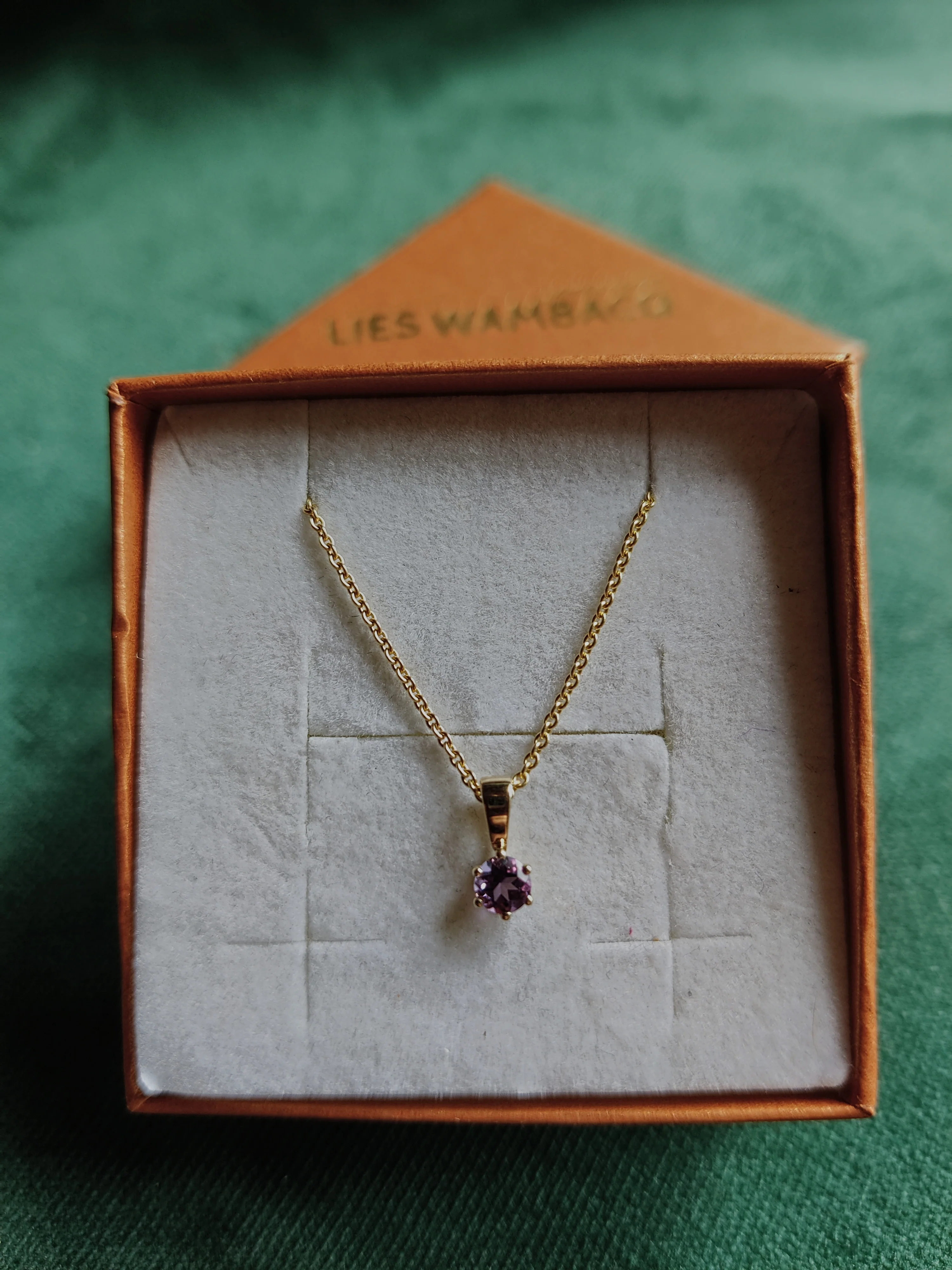 Hanger in 14k geel goud met geboortesteen - alle verschillende maanden