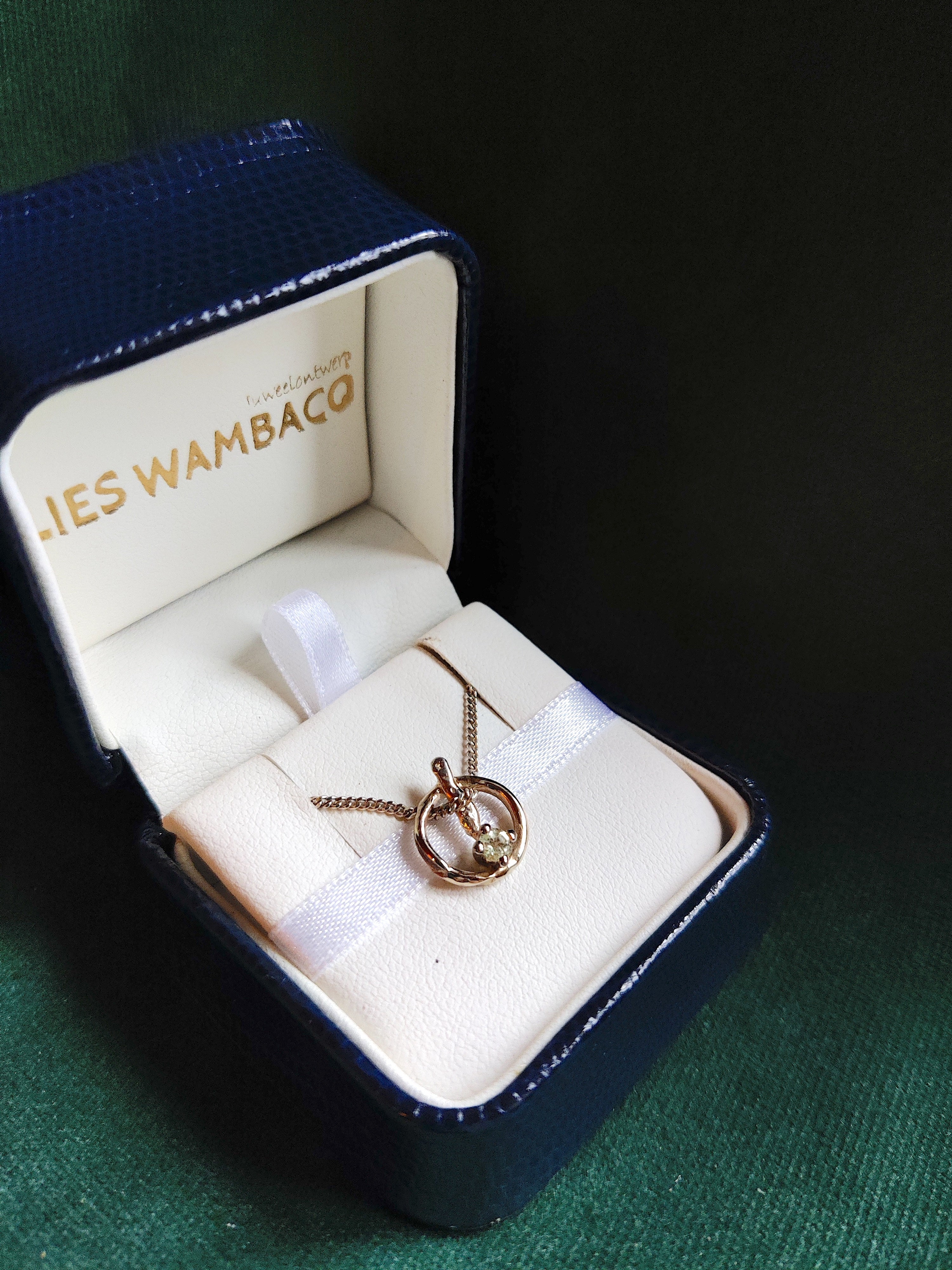 Hanger in 18K champagne wit goud met grossular: Electra