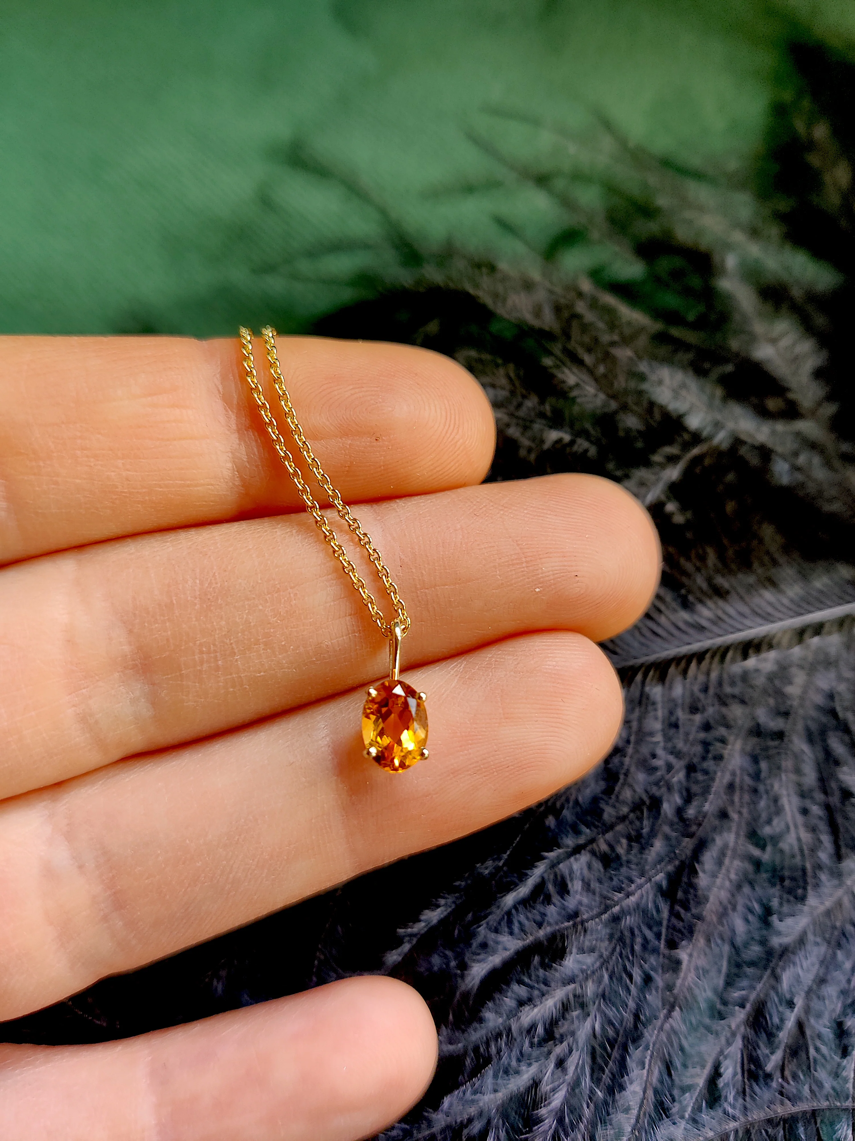 Hanger in 14k geel goud met citrine - Nova