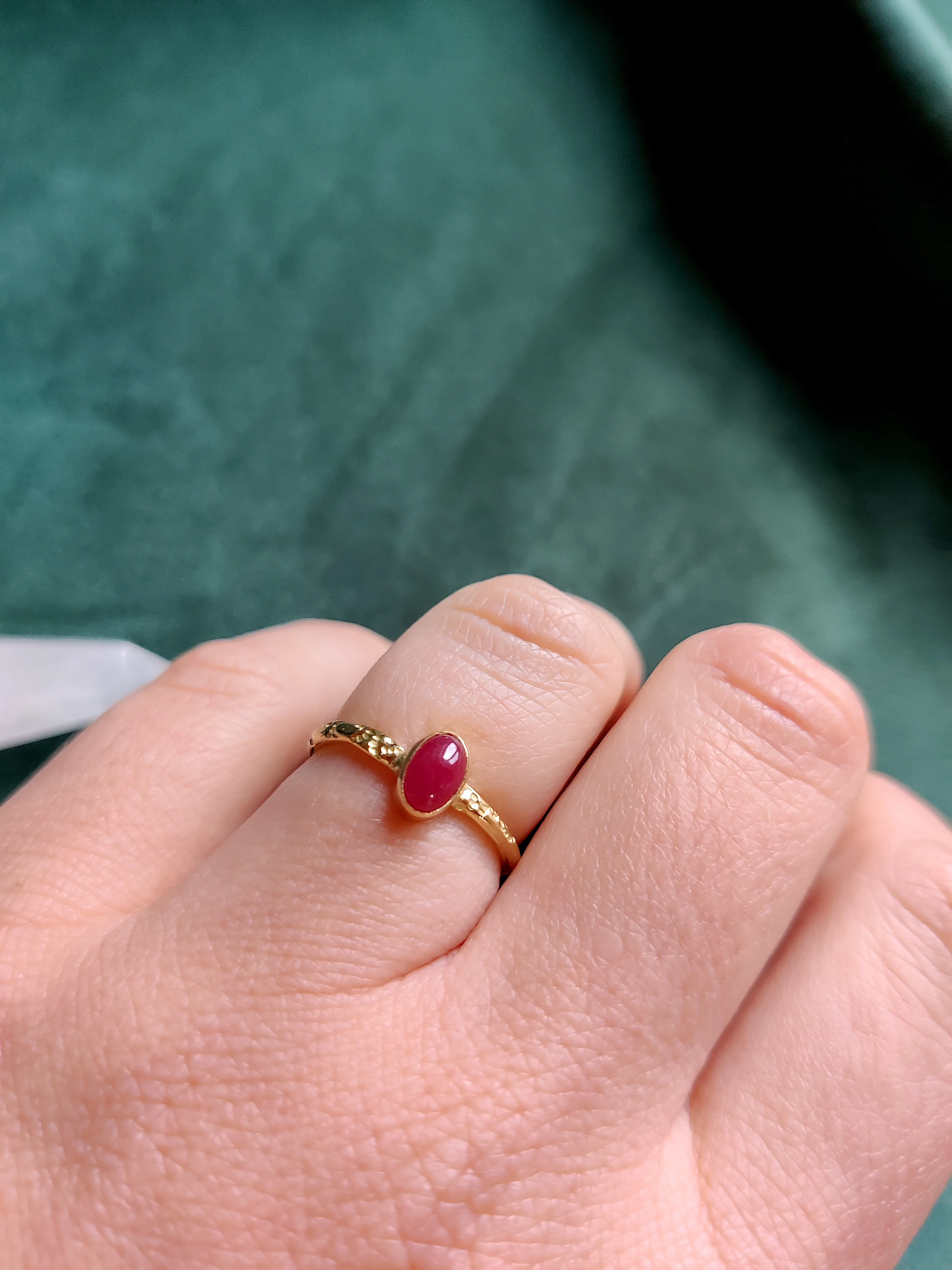 Ring in 18k geel goud met robijn - Michelle