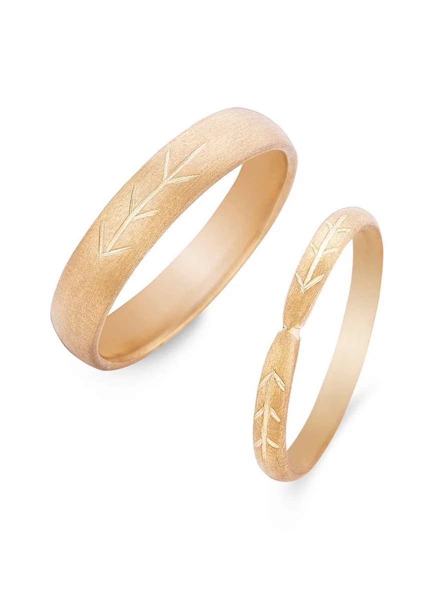 Trouwringen in 18k geel goud: Romeo en Julia