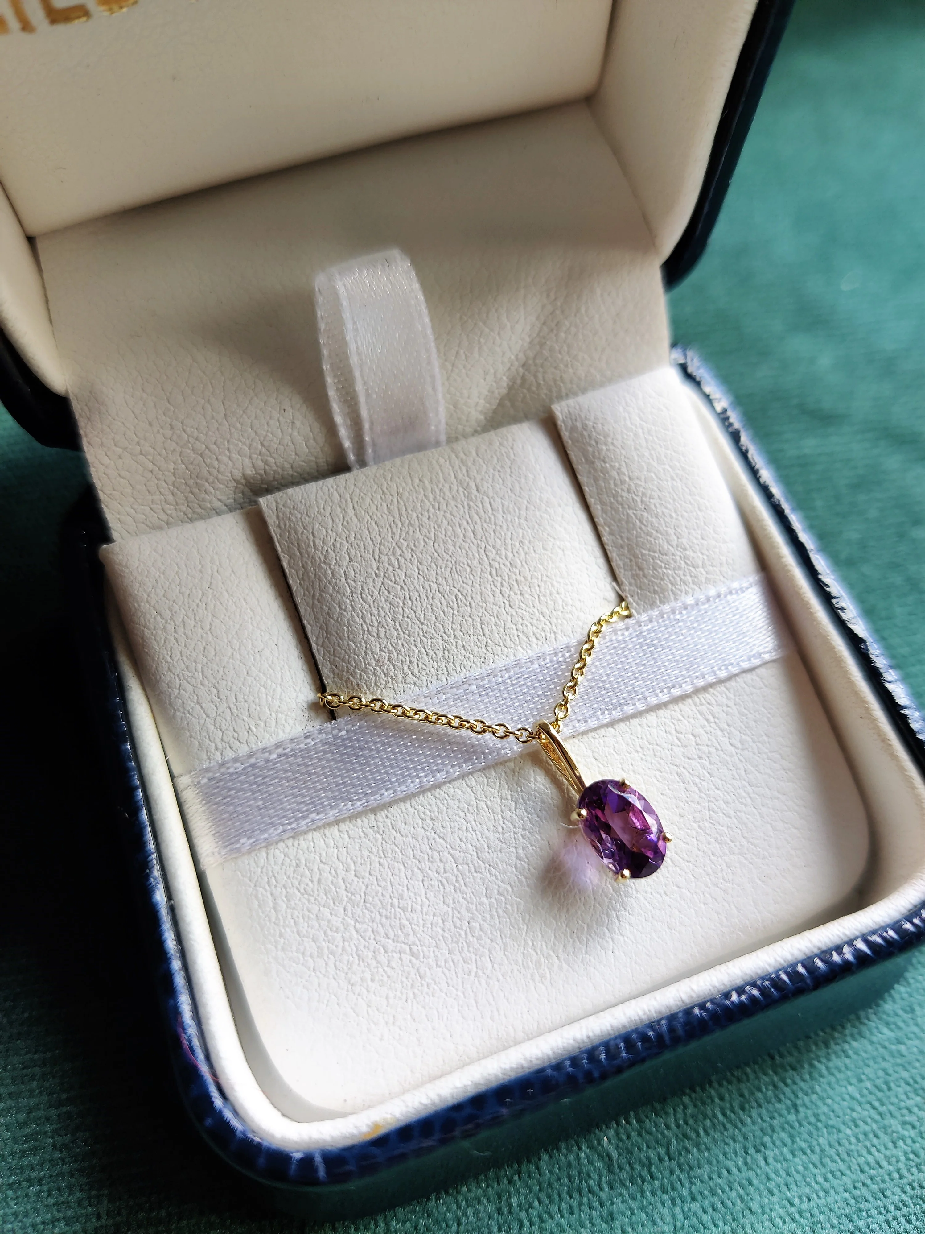 Hanger in 14k geel goud met amethist - Febi