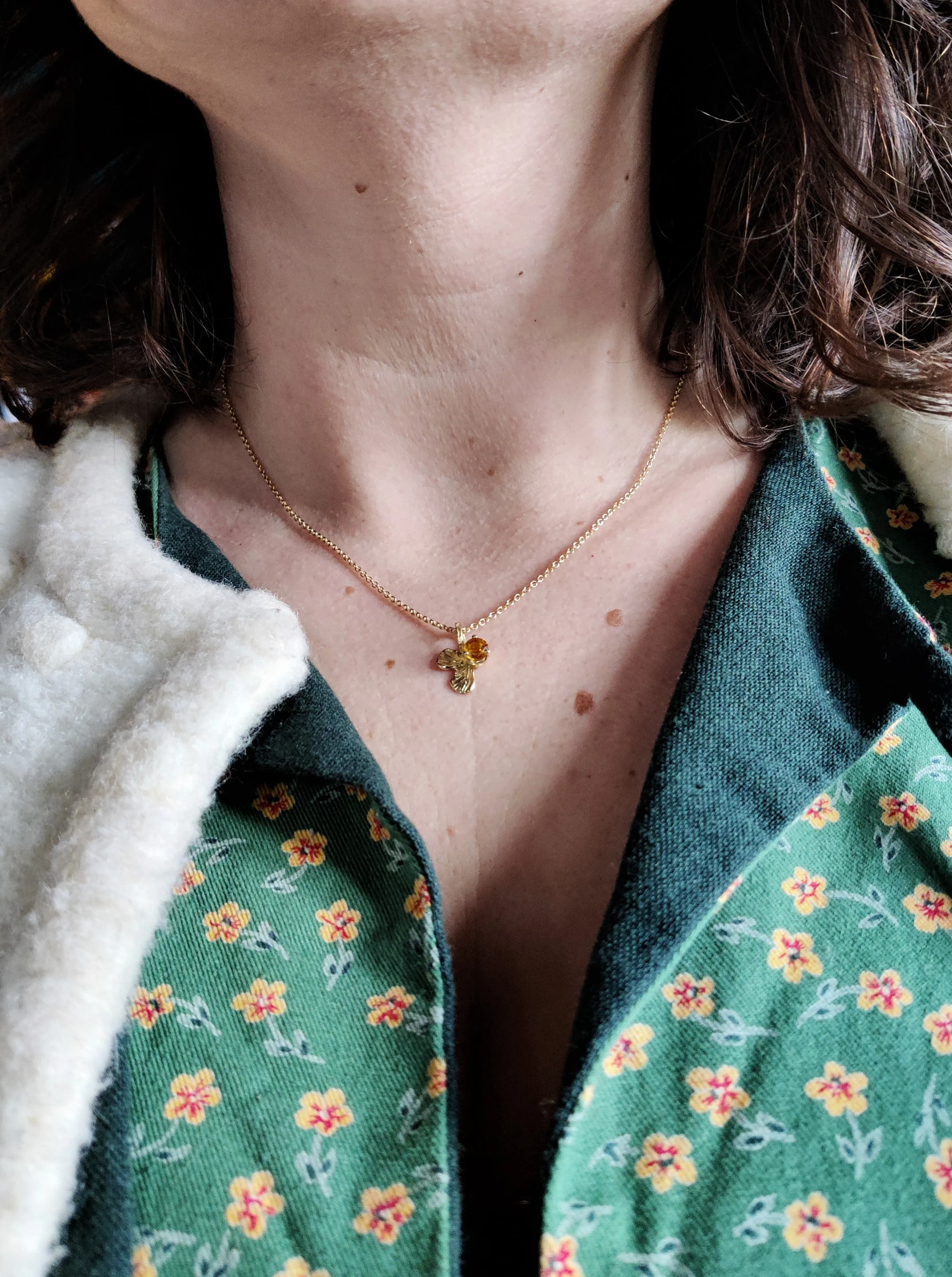 Hanger in 18K geel goud met citrien - Pauline