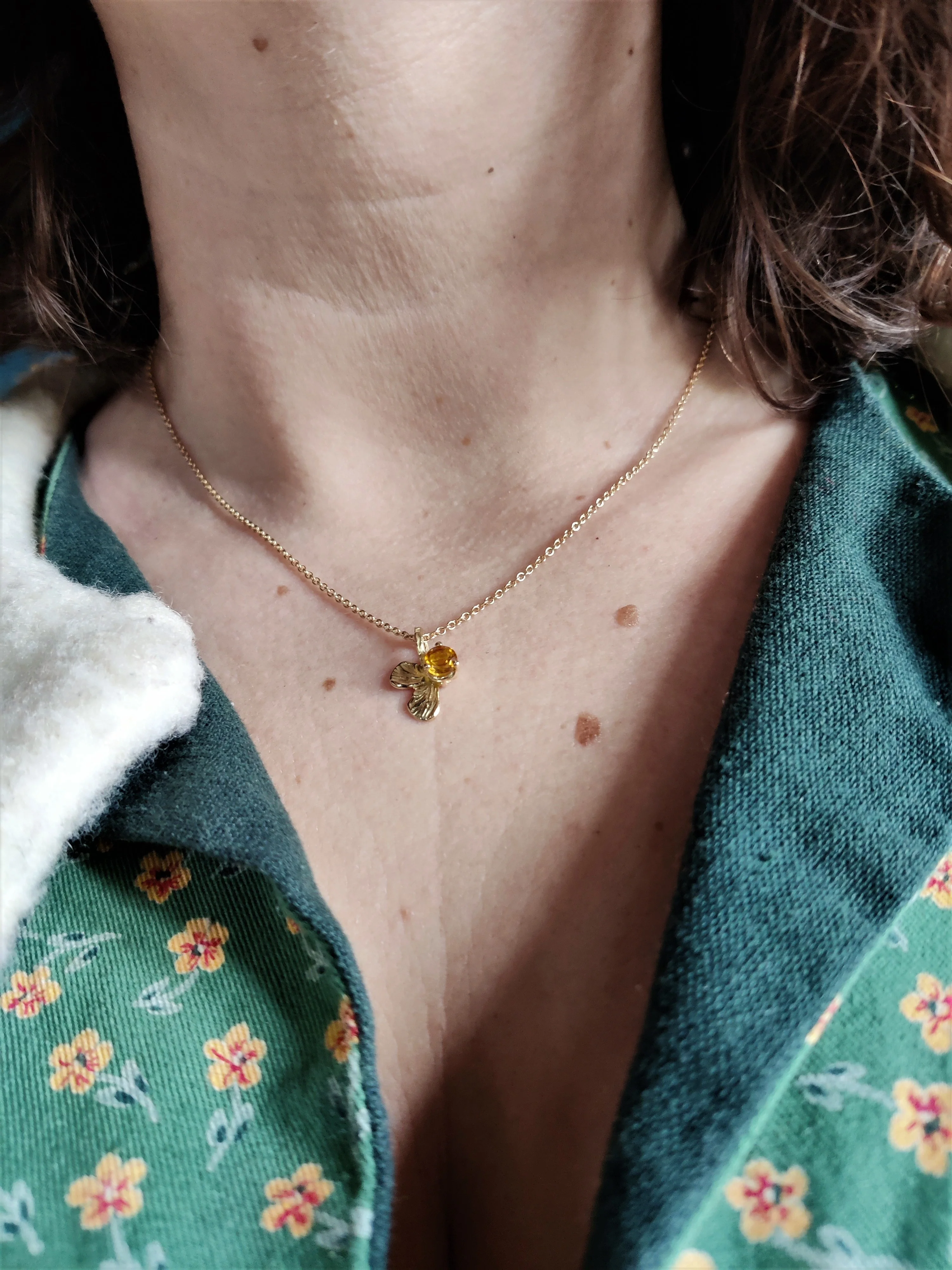 Hanger in 18K geel goud met citrien - Pauline