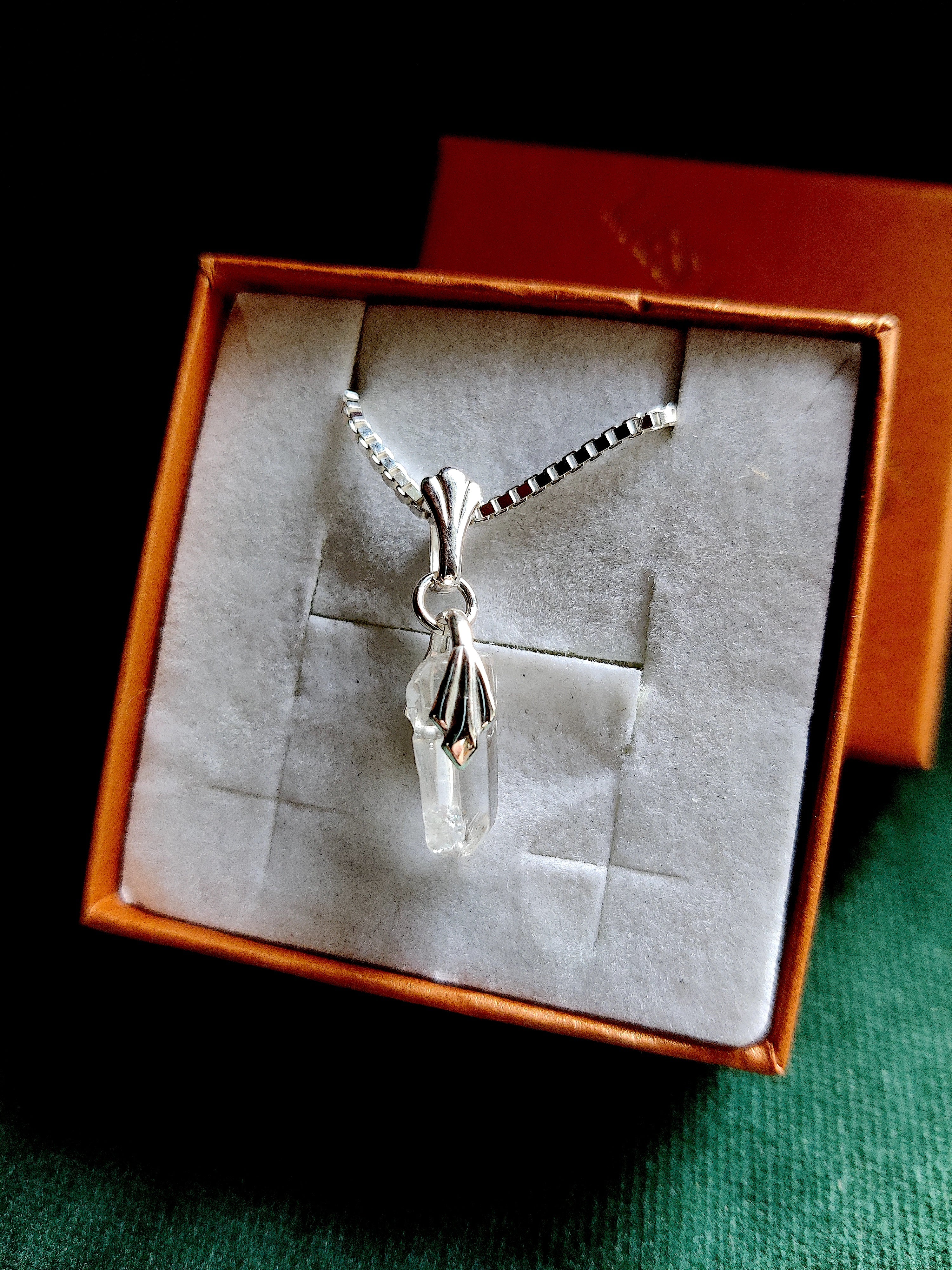 Ketting in zilver met bergkristal- Rocky