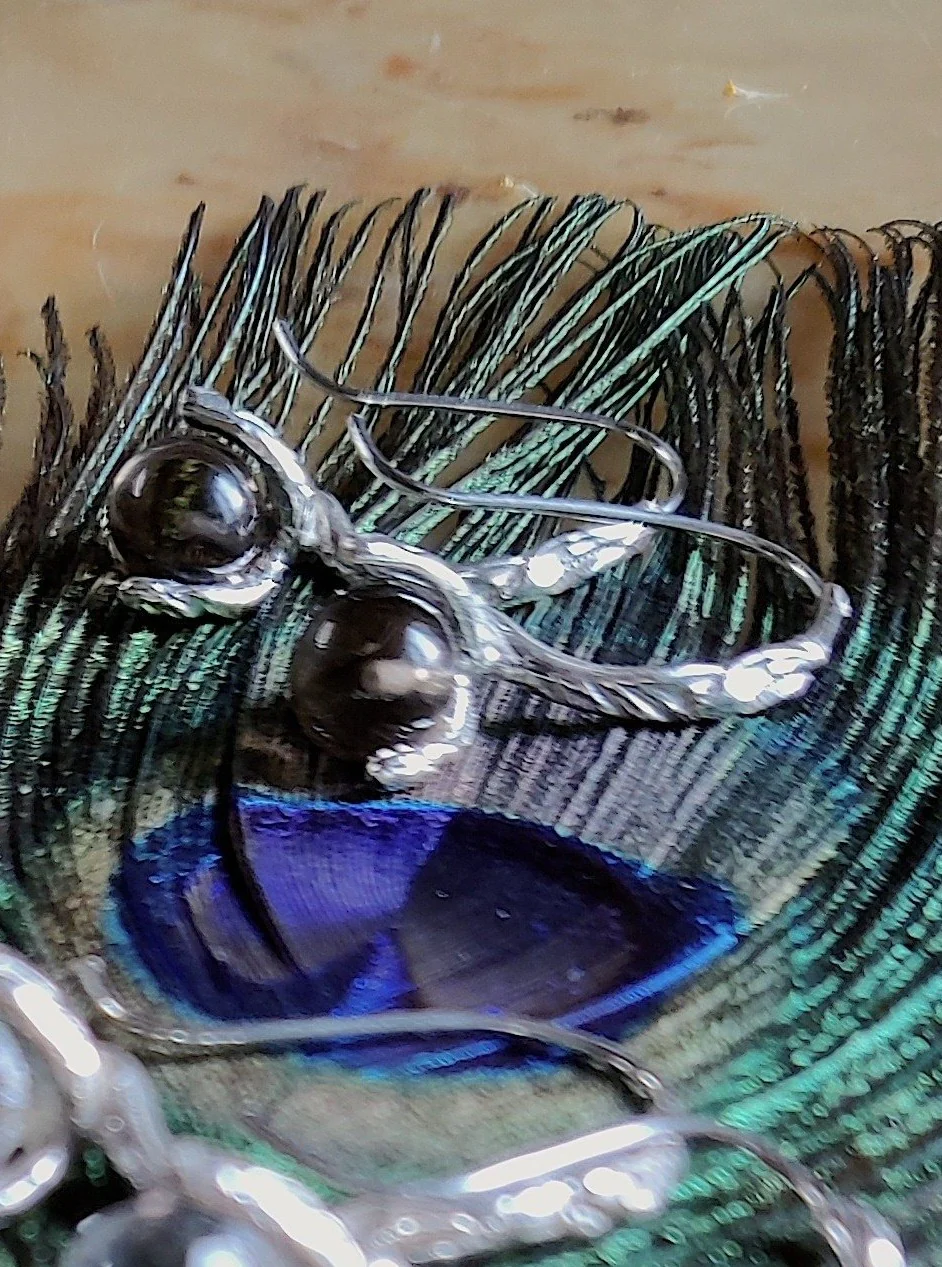 Oorbel zilver met bergkristal of rookkwarts: Julia