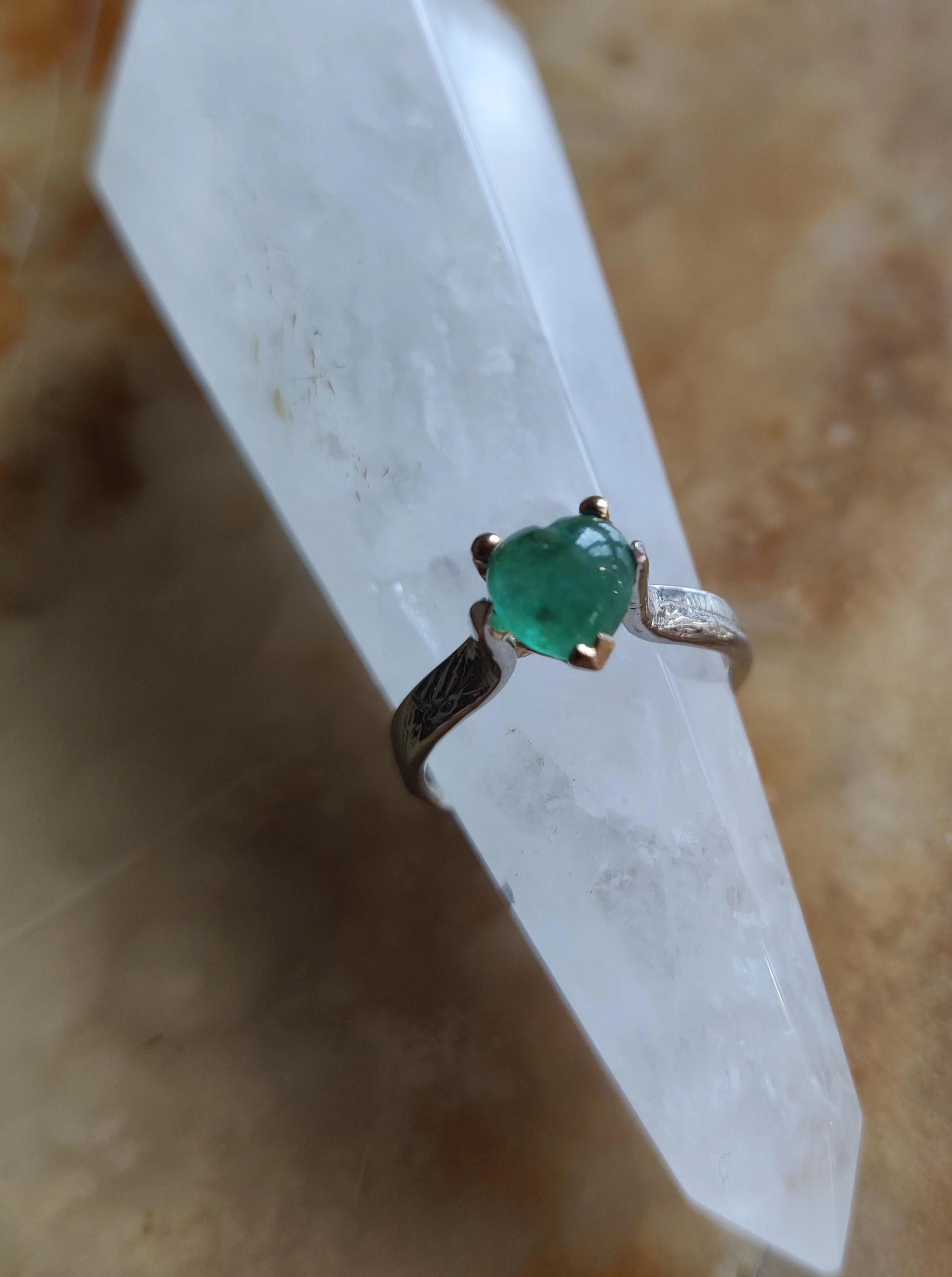 Ring in 14K geel goud met smaragd - Isabel