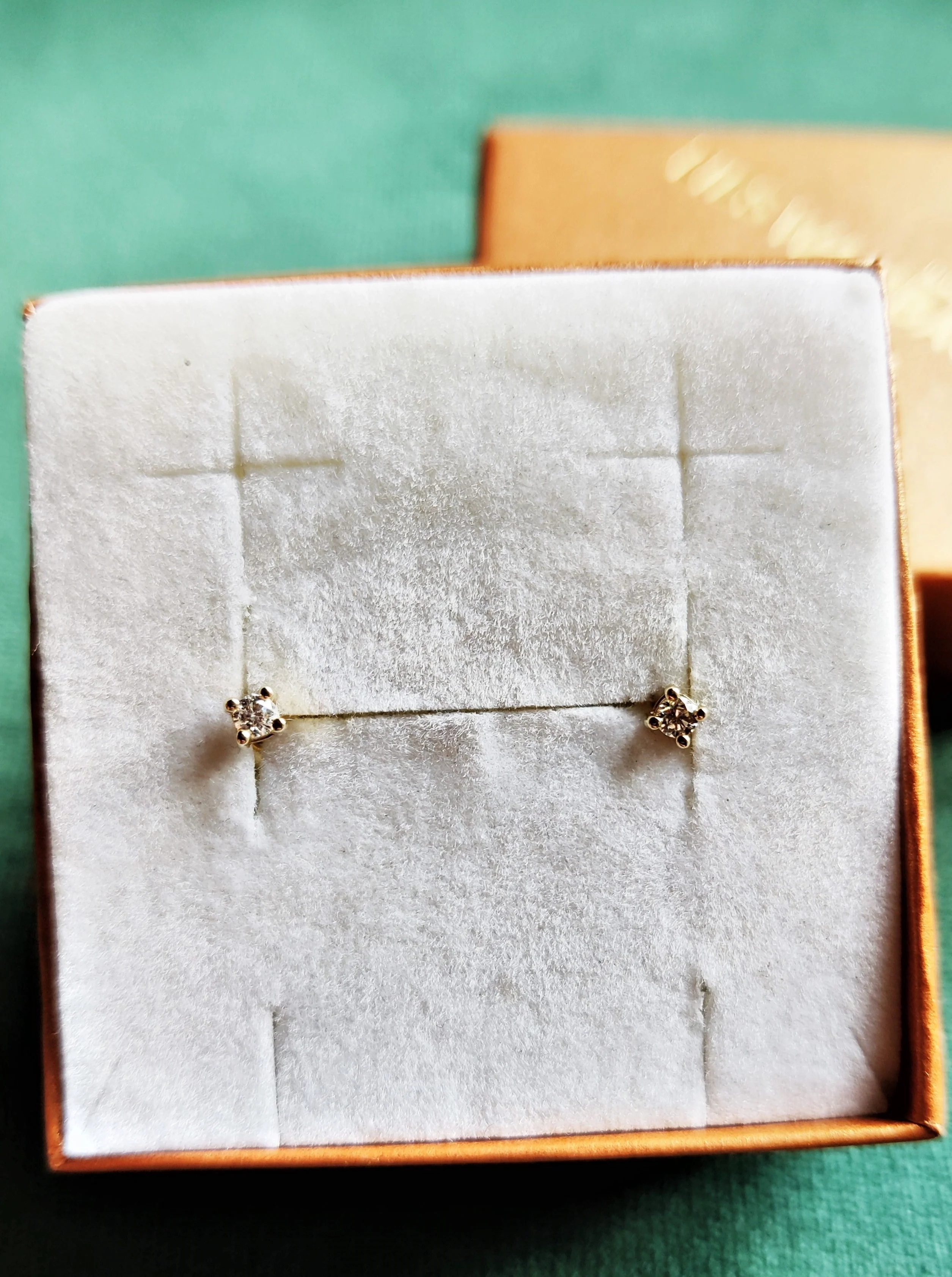 Oorbel in 14k geel goud met diamant - Leen