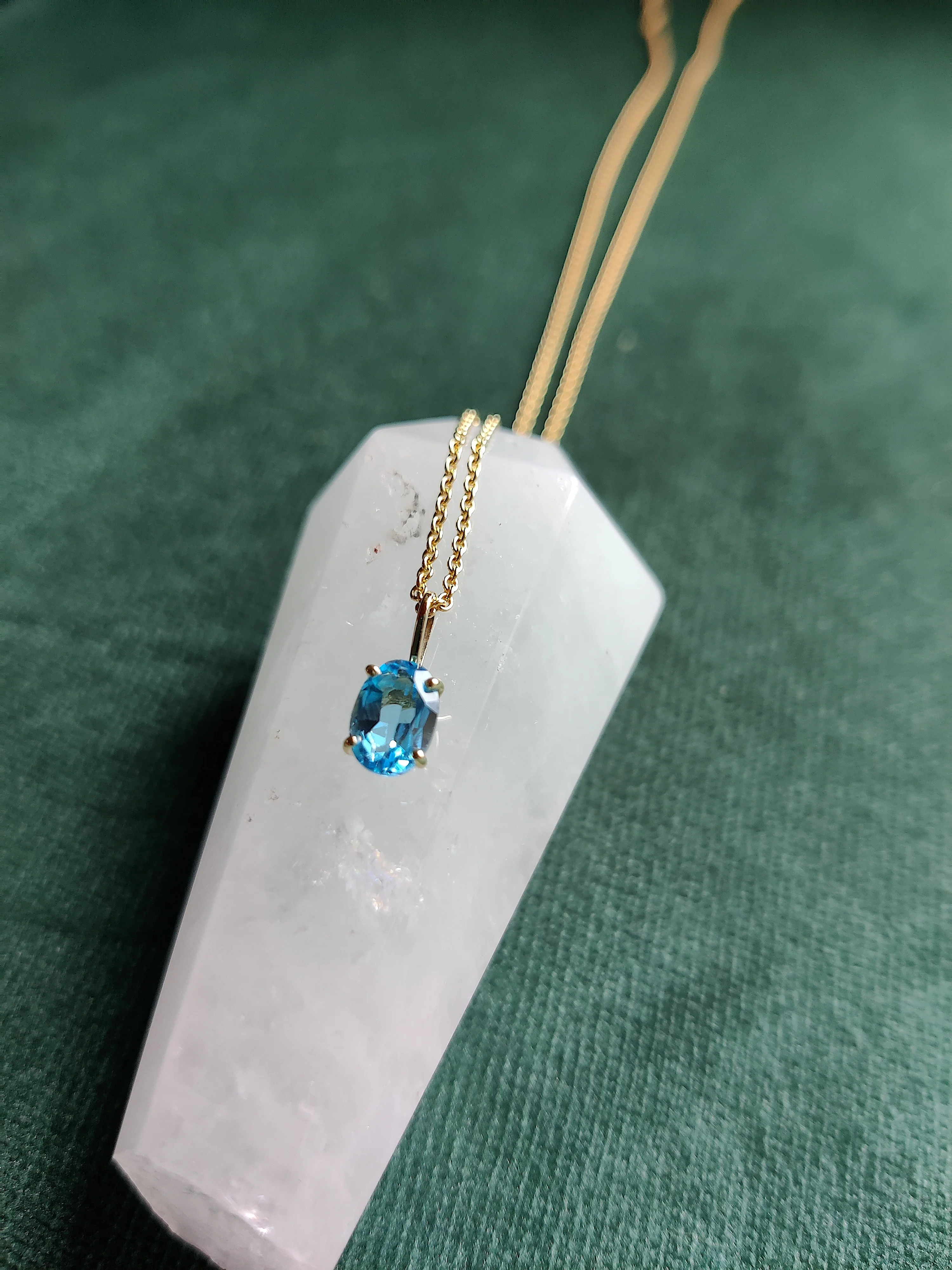 Hanger in 14k geel goud met topaas - Deci Luxe