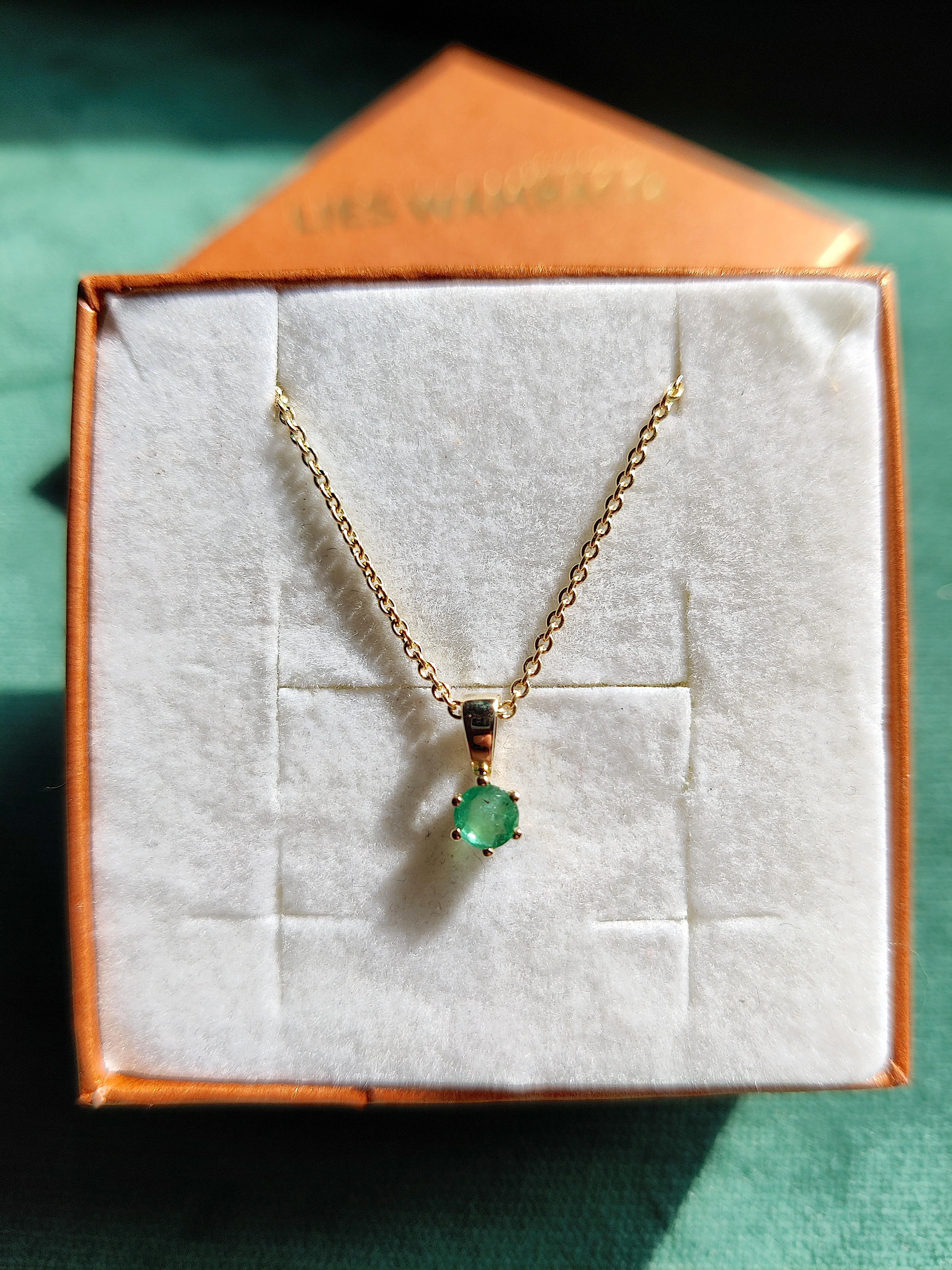 Hanger in 14k geel goud met geboortesteen - alle verschillende maanden