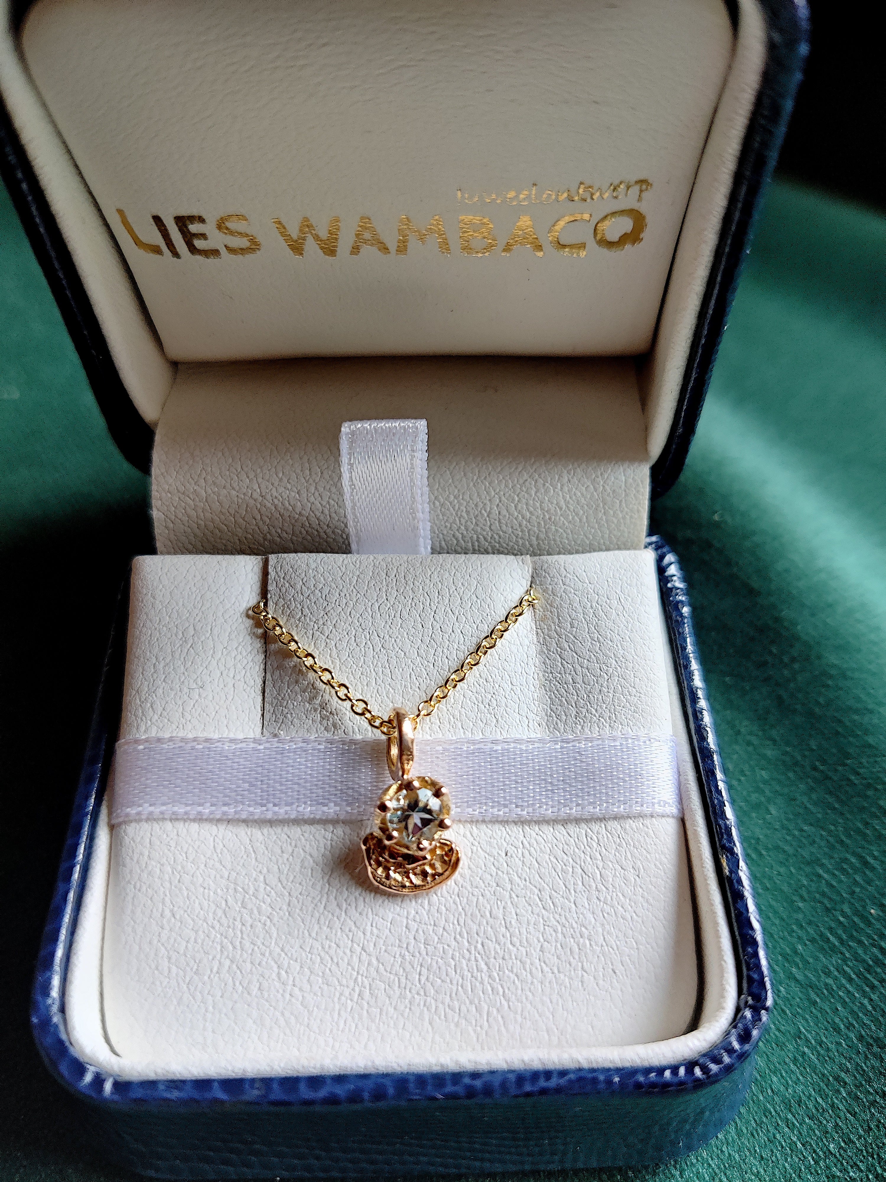 Hanger in 18K rood goud met aquamarijn - Aquarius