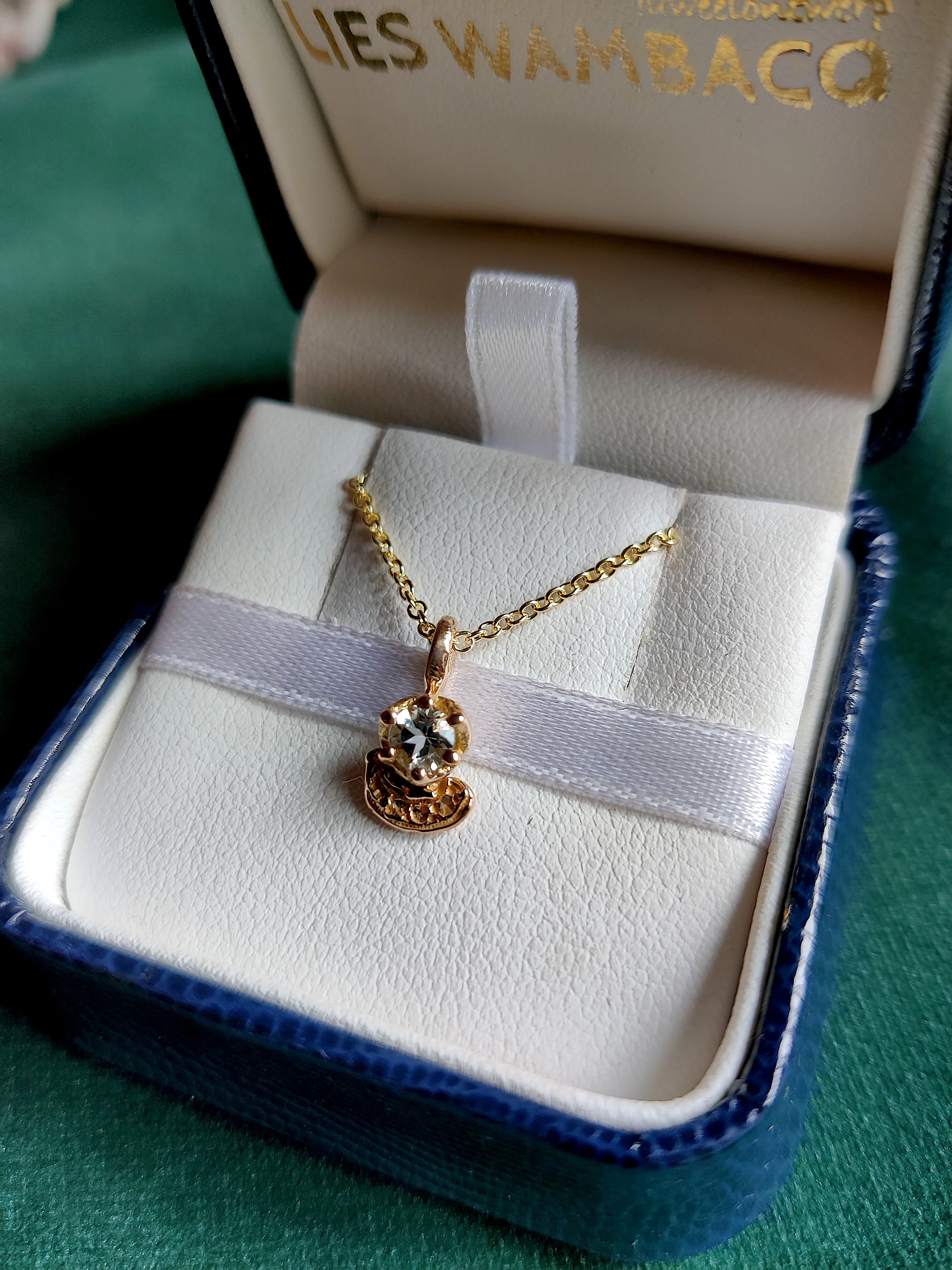 Hanger in 18K rood goud met aquamarijn - Aquarius