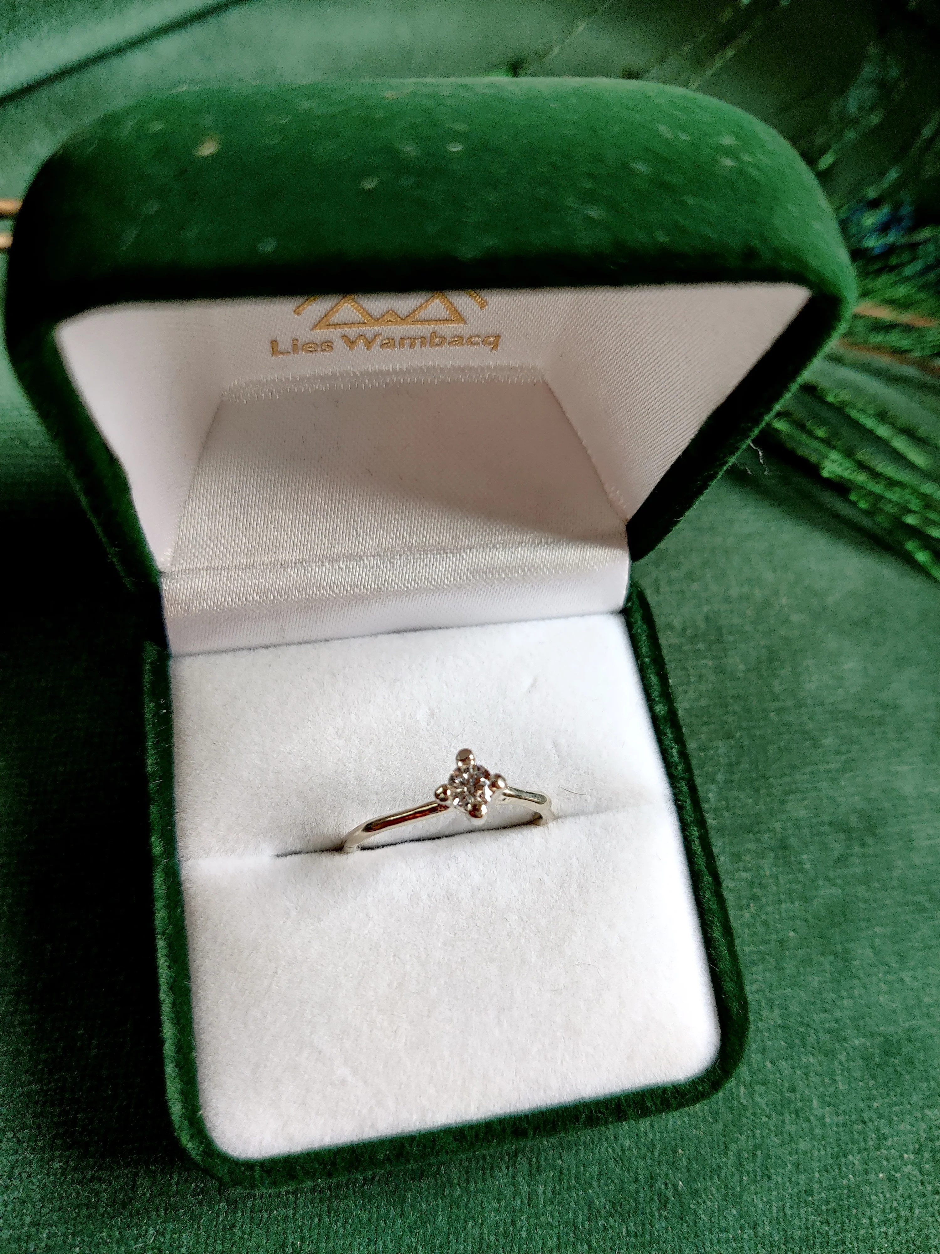 Ring in 18k wit goud met diamant: Judith