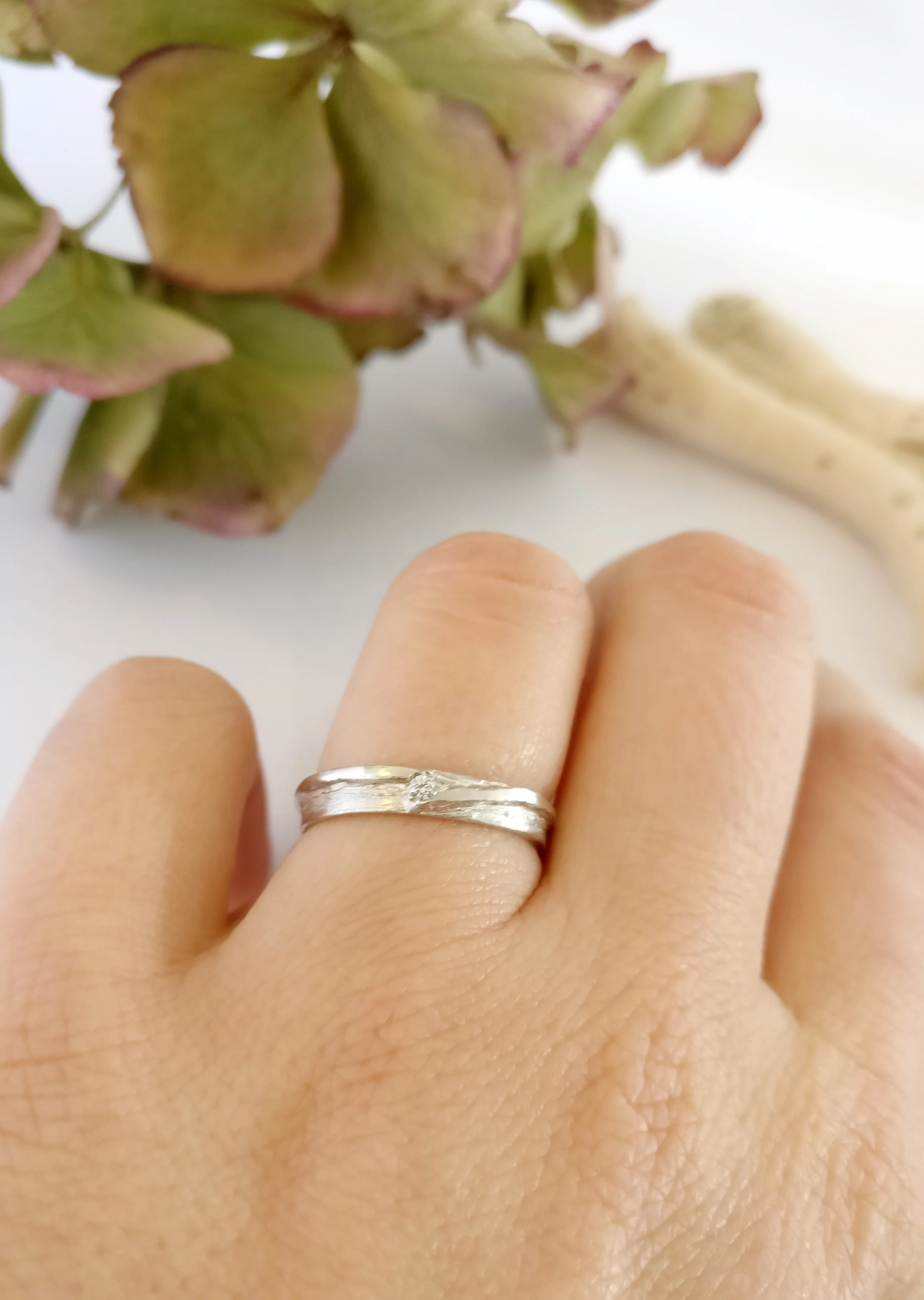 Trouwringen in 18k wit goud: Fabiola en Boudewijn